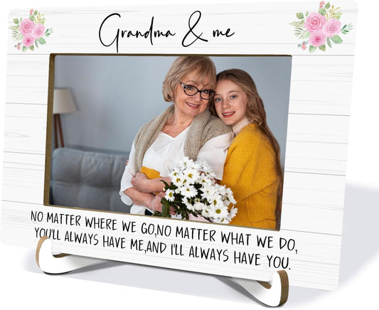 Grandma and Me Picture Frame 4x6, Grandmother Photo Frame, Grandma Gifts from Granddaughter Grandson Grandkids, Grandmother Gifts for Birthday Christmas Mother's Day WN420