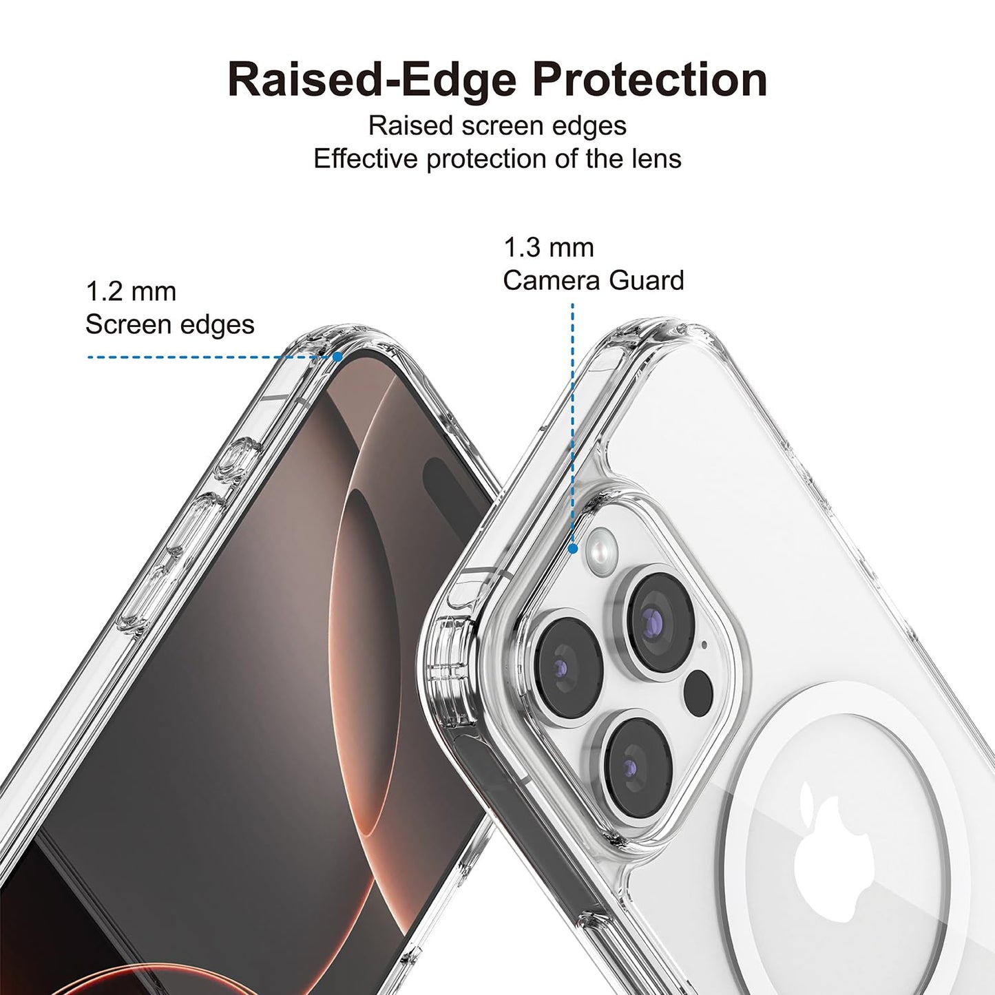 PULOKA for iPhone 14 Pro Transparent Case, Compatible with MagSafe, Clear Protector Slim Cover, Magnetic Phone Case for iPhone 14 Pro 6.1 inch Balck WN420