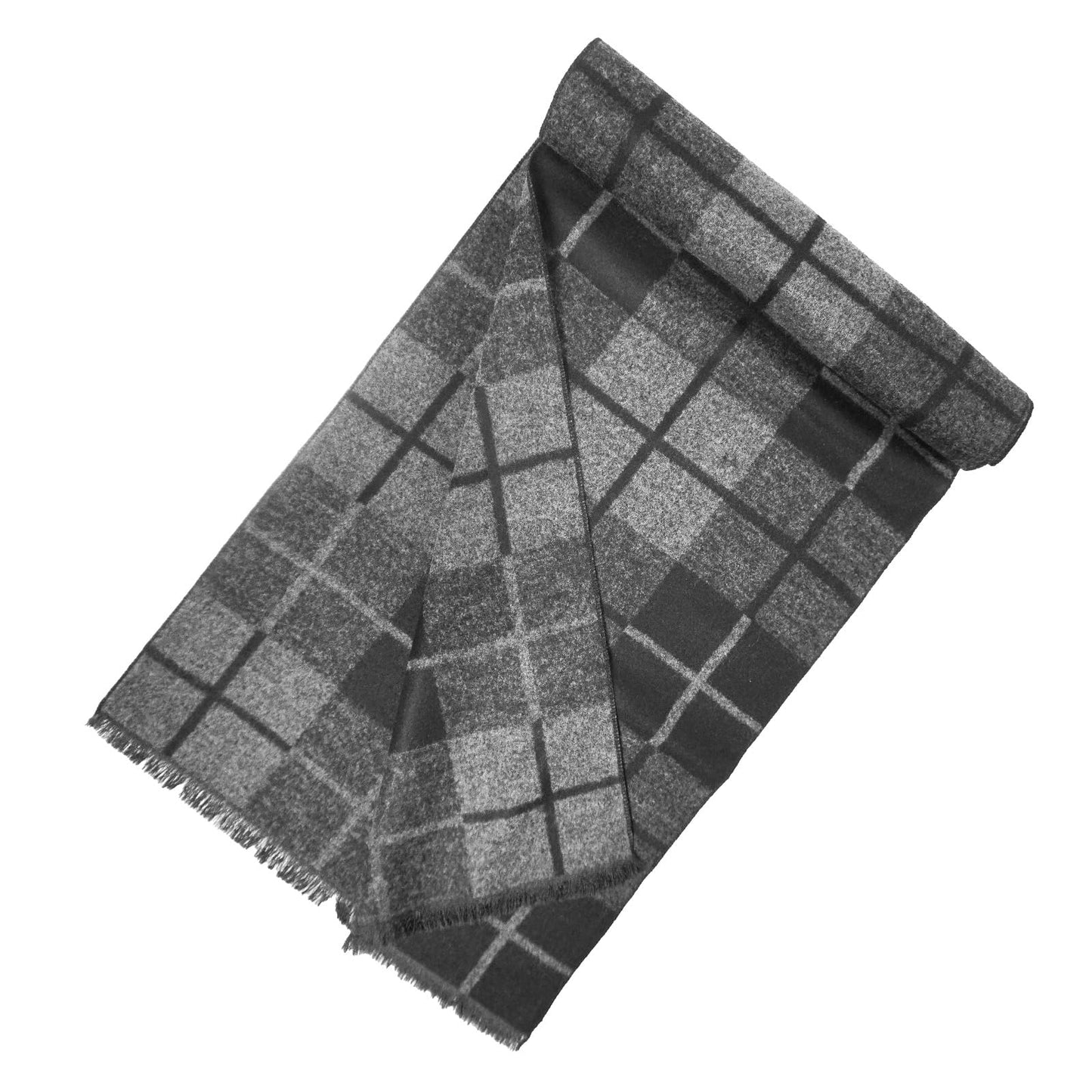 Mens Winter Scarf Cashmere Feel Warm Scarves Long Plaid Tassel Scarf for Men WN420
