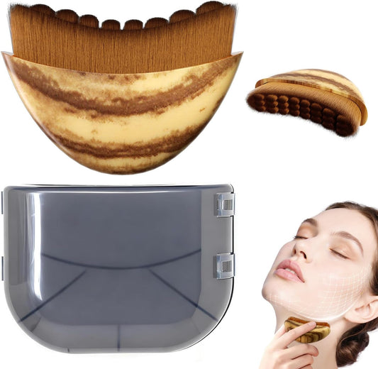 Lymphatic Contour Face Brush, Lymphatic Drainage Massager for Chin & Neck, Sculpting & Lifting Facial Massage Tool, Reduces Puffiness & Restores Definition, Soft Bristles for All Skin Types WN420