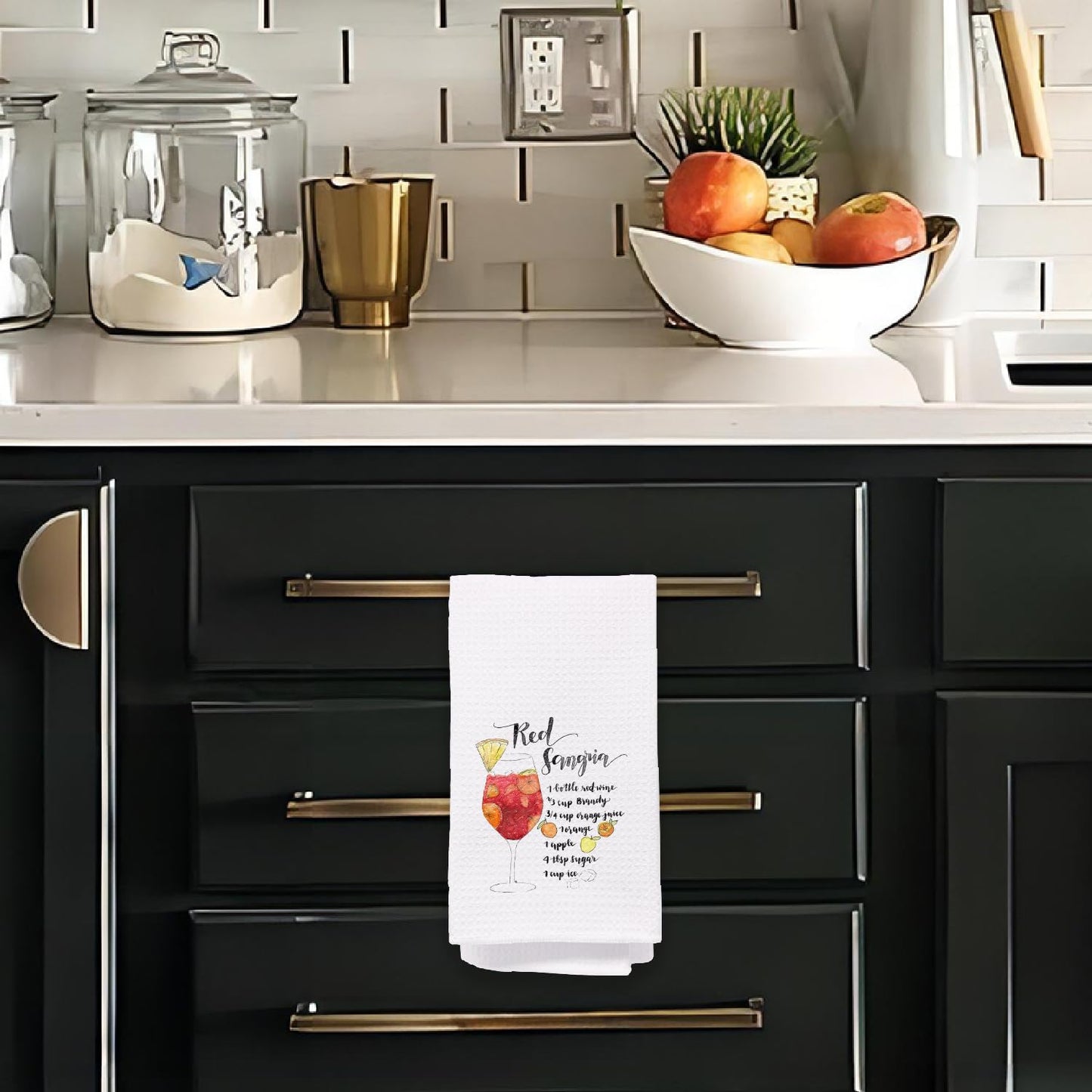 Bon Appetite Modern Kitchen Towels, Farmhouse French Dish Tea Towels for Kitchen, Gifts for Cooking Lovers Decorative Hand Towels, 16x24 Inch WN420