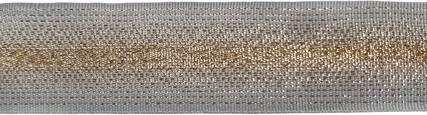 QIANF 1 Inch 25 Yards Poly Ribbon Gold Metallic Gradual Sparkly Ribbon for Gift Wrappping Wedding Birthday Christmas Party Decoration Art Craft Sewing Project, Gray WN420