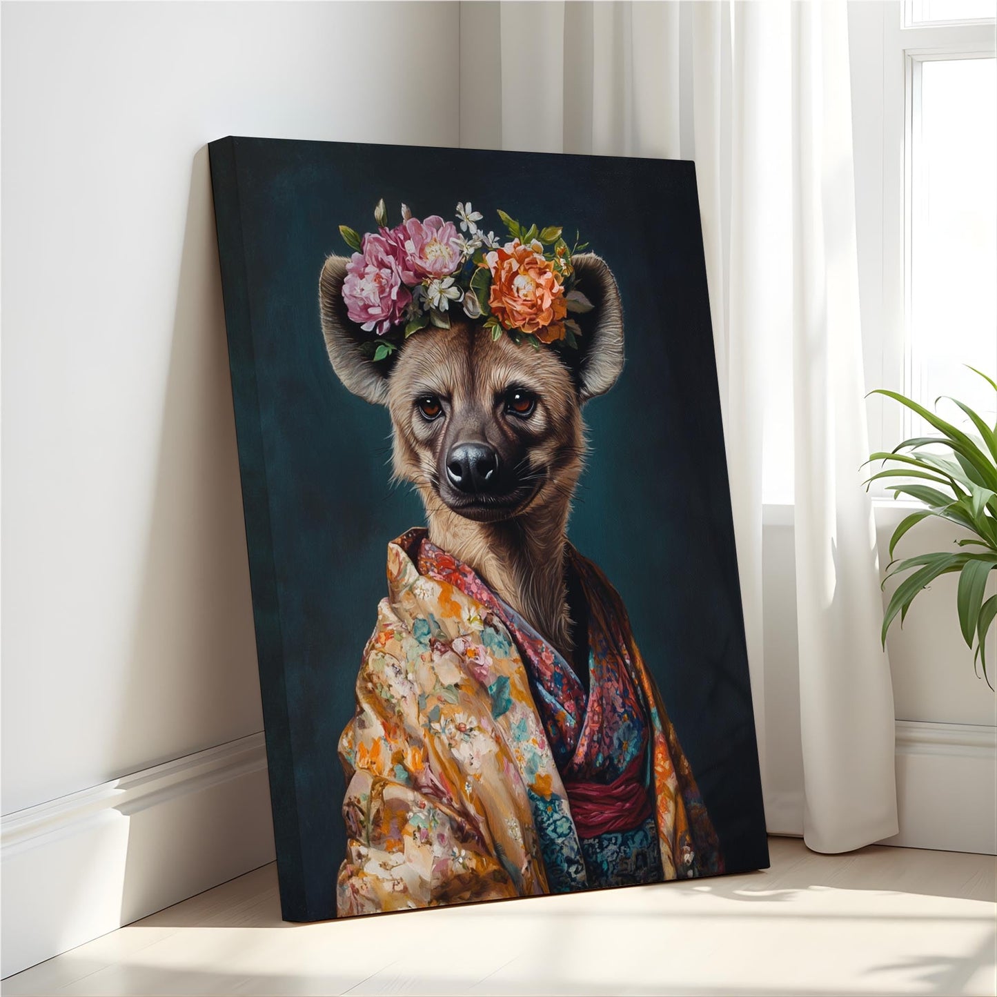 Moose Flower Head Unframed Wall Art Print Poster, Kimono Bathroom Dressing Room Decor Posters Prints for Restroom Home Picture Painting Artwork Gallery 7 (Moose, 16 x 20 inches, Unframed) BST220