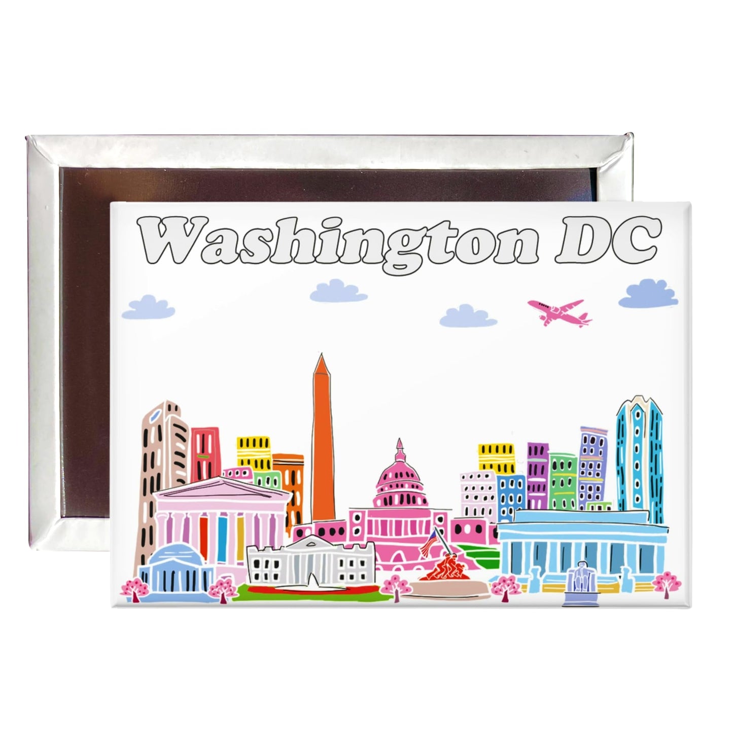 City Themed Artwork Magnet Collection by Beary Blu - Designed in The USA, Collectible Souvenirs Gifts 2.5" x 3.5" (Dallas) BST220