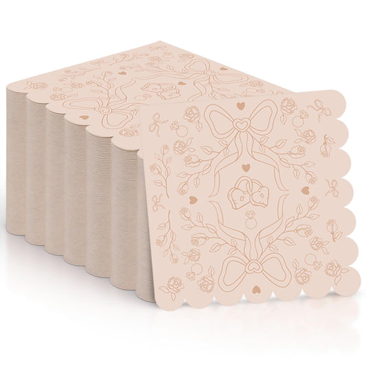 6.5inch Tan Bride Bachelorette Decorations Bride To Be Classy Scalloped Napkins Bridal Shower Decoration Neutral Beige Bachelorette Napkins Decor for Engagement Bach Wedding Party Supplies （100PCS） BST220