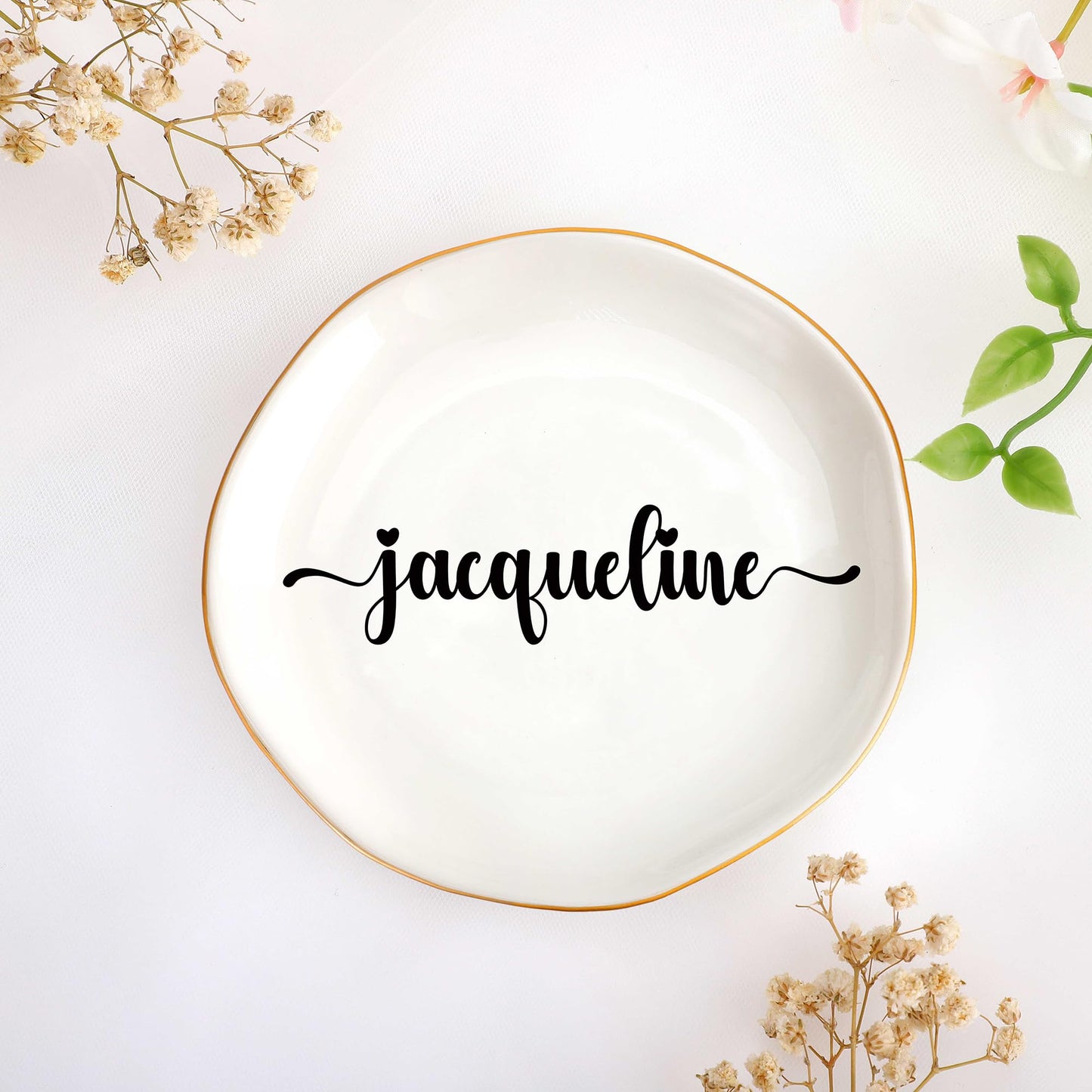 JoycuFF Initial B Ceramic Jewelry Tray, Bridesmaid Bride Gifts, Mothers Day Christmas Anniversary Engagement Birthday Gifts for Women Couples, Trinket Dish for Rings Earrings Necklaces Bracelets Keys BST202