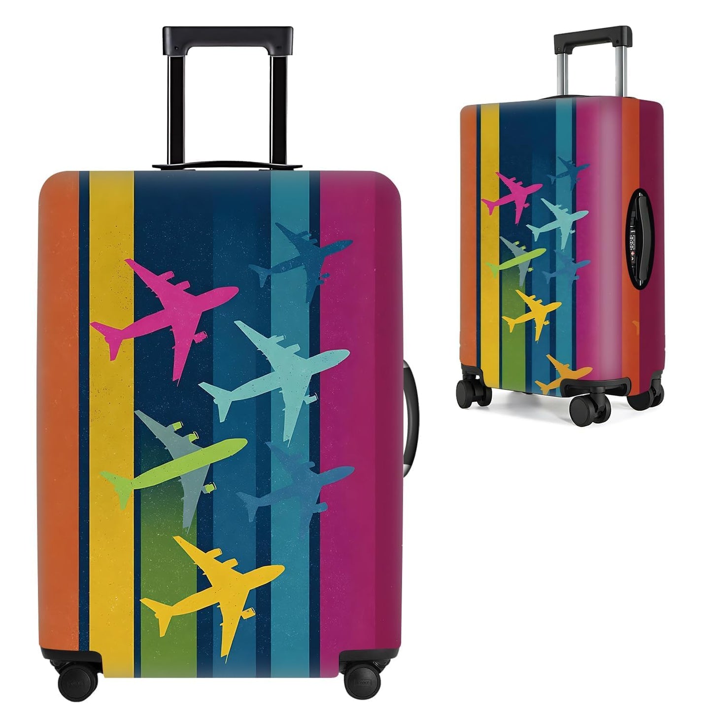 Colorful Abstract Art Luggage Cover – Vibrant Woman Face Design Suitcase Protector – Fits 32 to 34 Inch Travel Luggage,XL BST202
