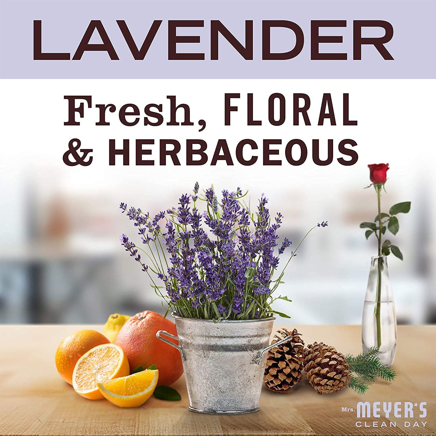 MRS. MEYER'S CLEAN DAY Scented Soy Aromatherapy Candle, 35 Hour Burn Time, Made with Soy Wax, Lavender, 7.2 oz
