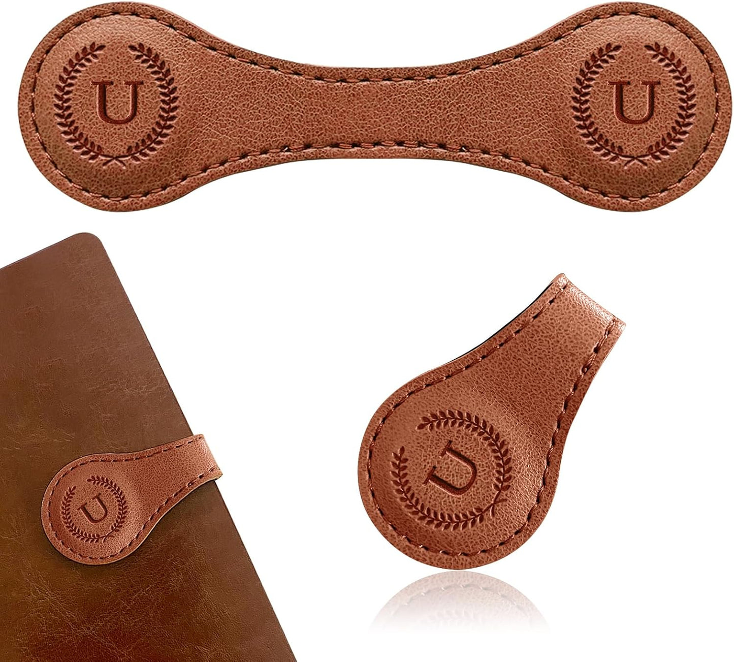 Handmade Personalized Leather Magnetic Bookmark - Custom Initial Letter Design with 26 Alphabet Choices - Durable Bookmark for Readers, Book Lovers, Women & Kids BST202
