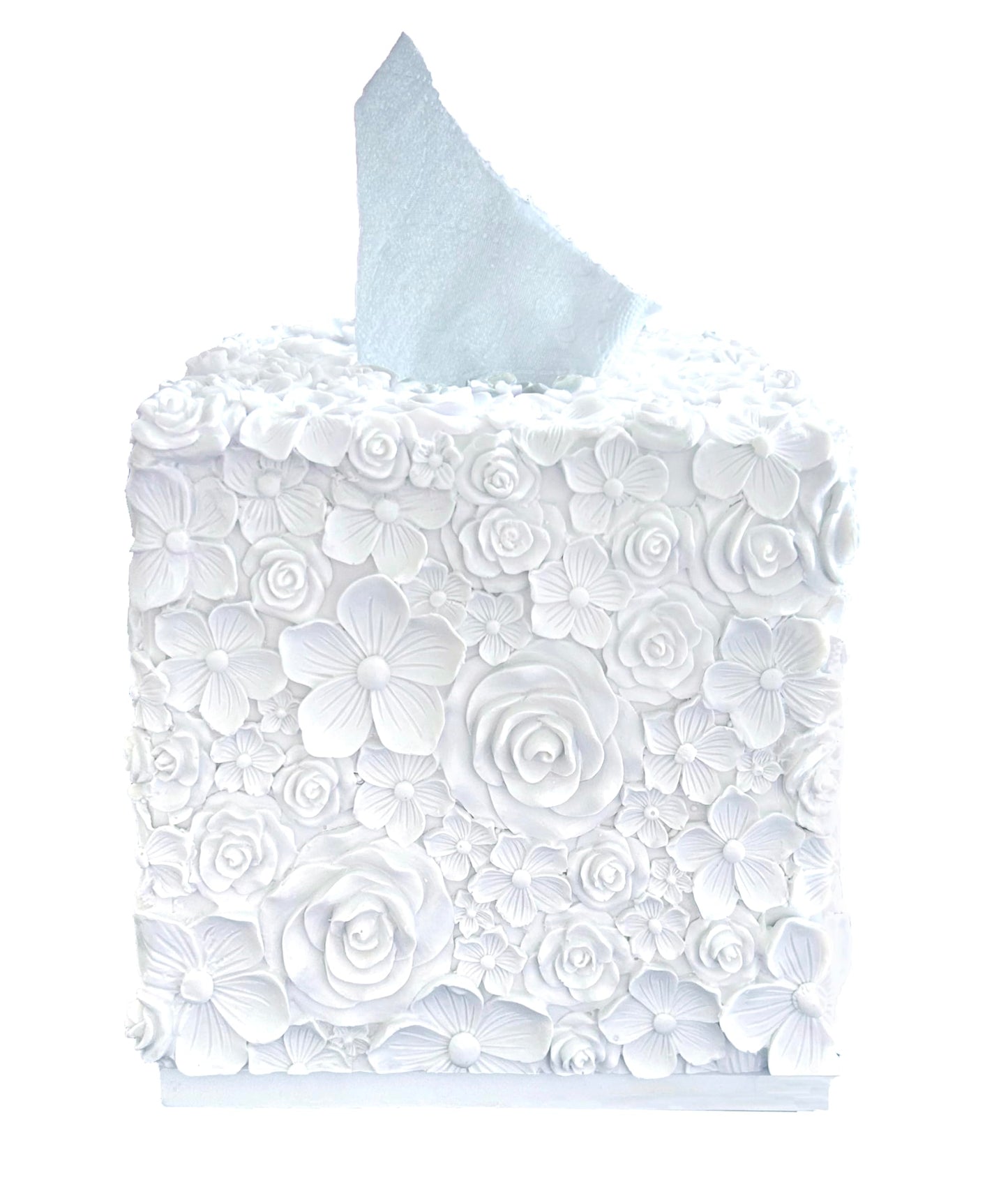 Square Tissue Box Cover Decorative Kleenex Box Holder for Bathroom & Living Room with Handcrafted Texture (colla Gold) BST220