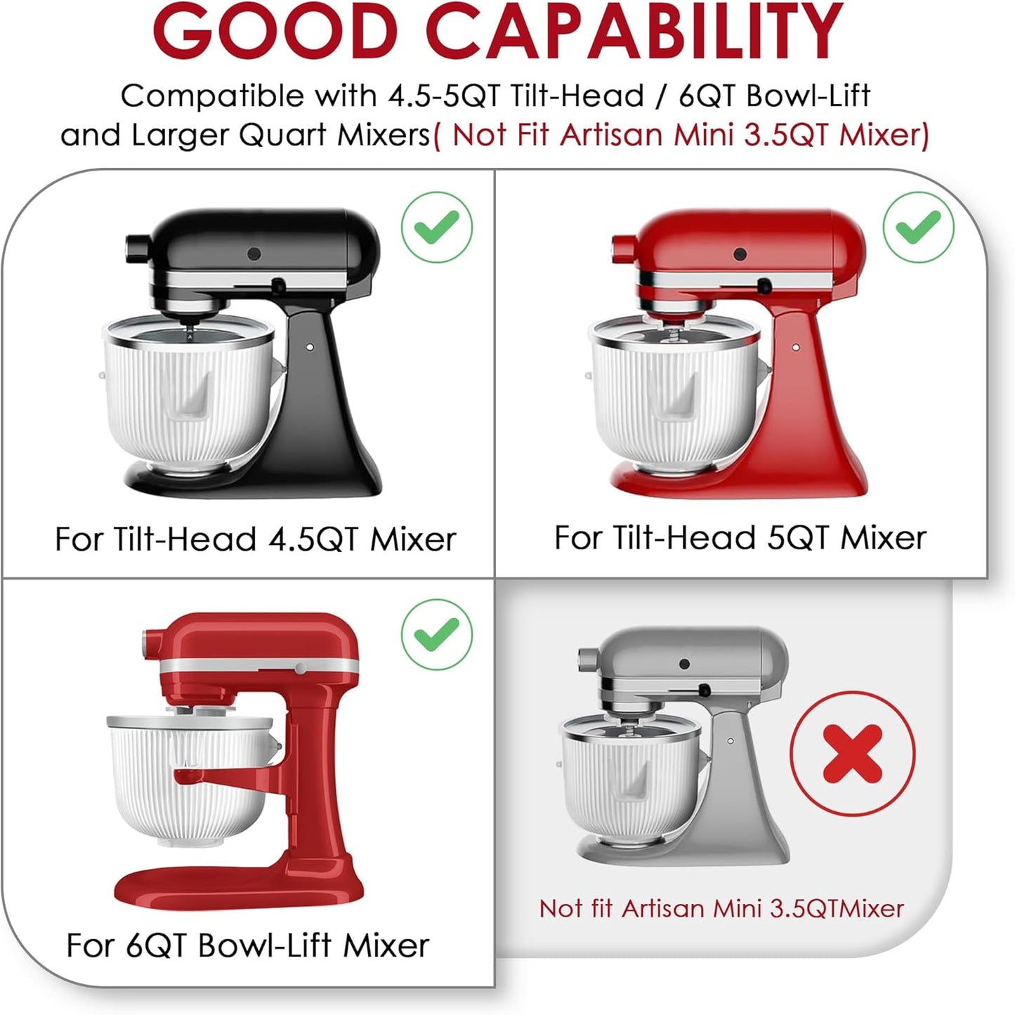 Ice Cream Maker Attachment for KitchenAid Mixers 100