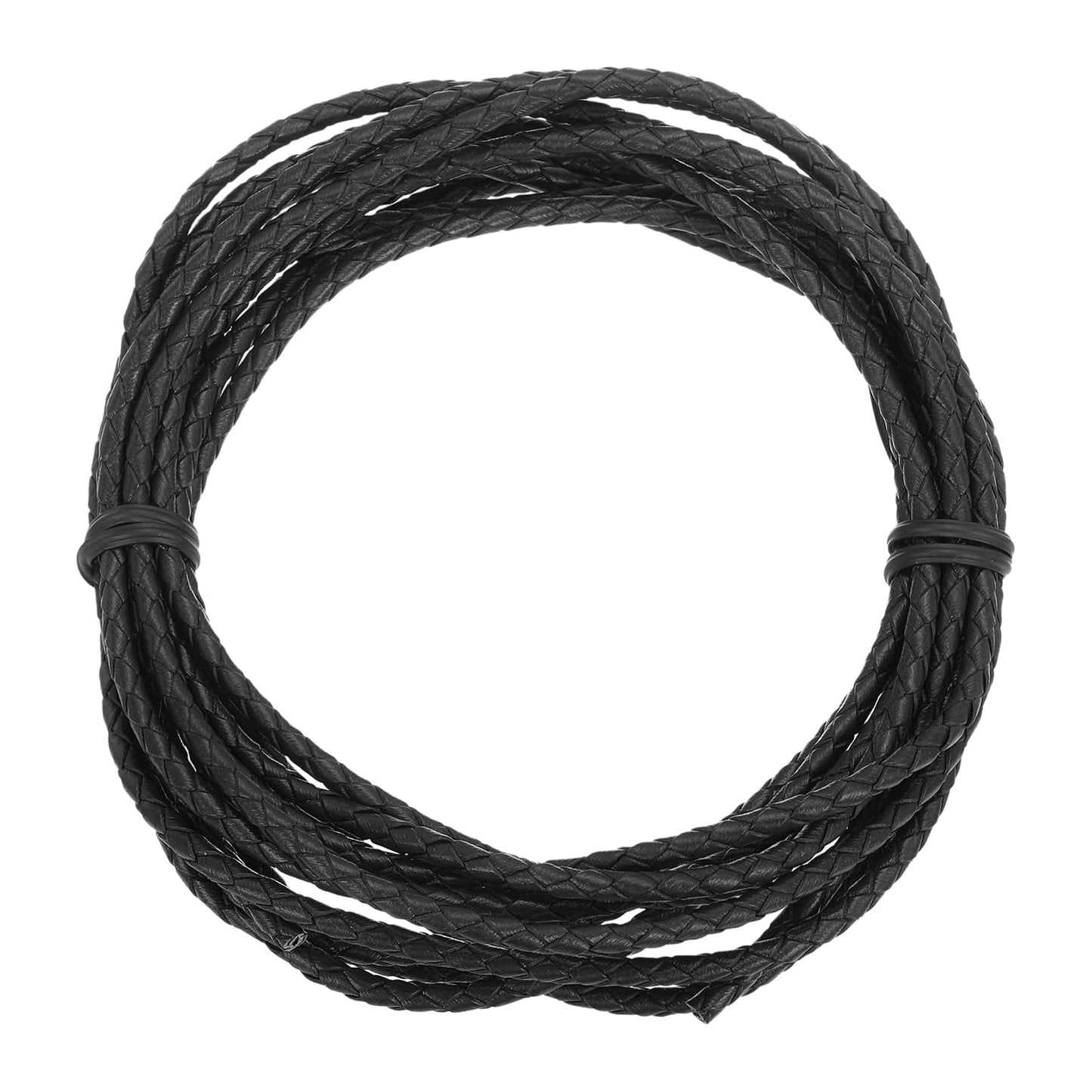 MECCANIXITY 1.1 Yards Bolo Tie Cord 6mm Diameter Round Braided Leather Strip 1 Meter Long for Bracelet Necklace Beading, Yellow WN420