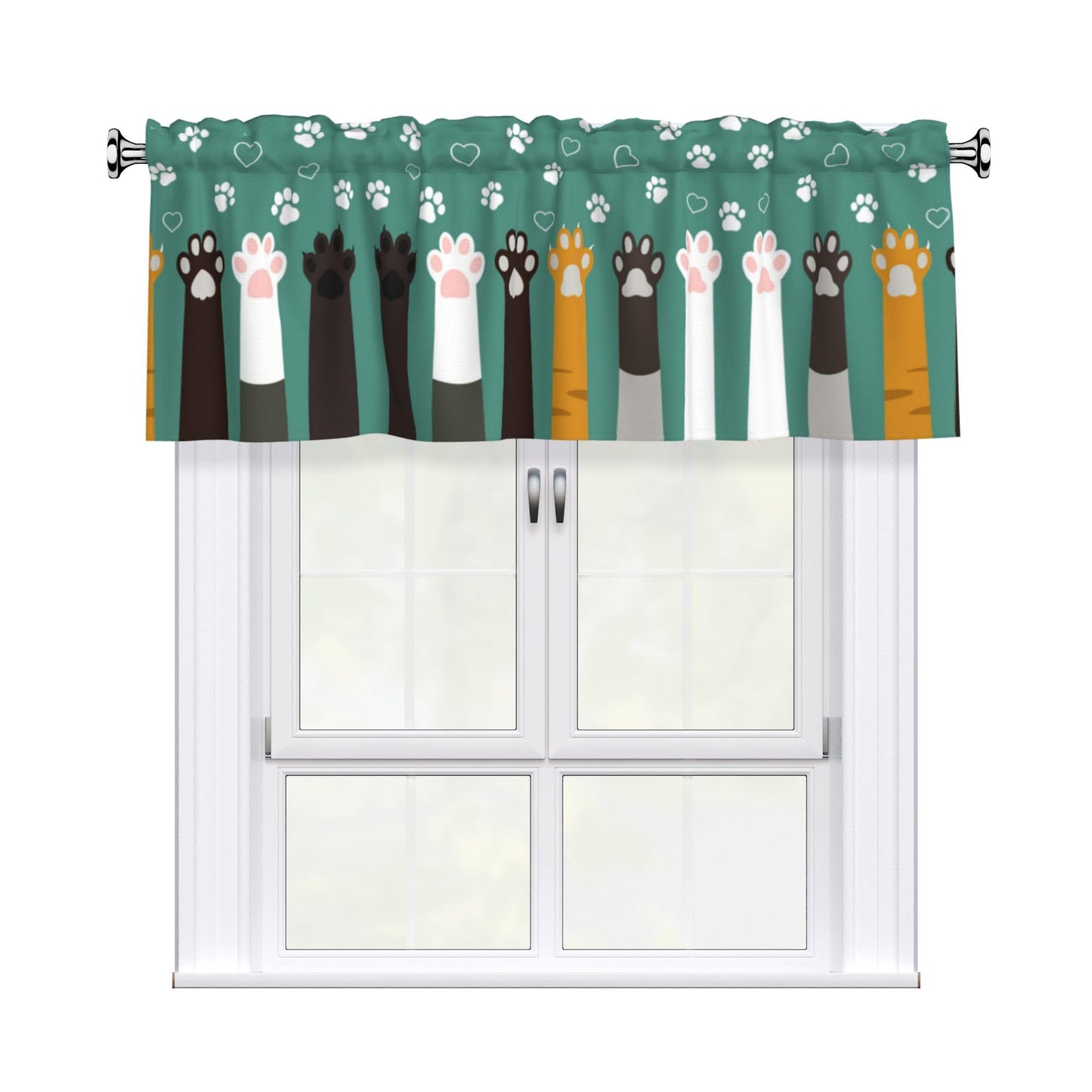 Easter Valances for Windows - Pink Spring Cafe Curtains Floral Bunny Short Curtains for Living Room Bathroom Bedroom Basement BST202