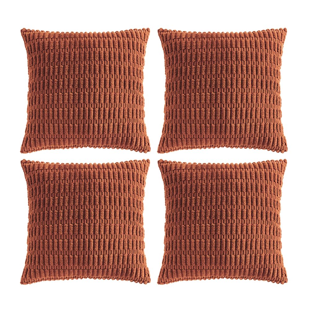 Fancy Homi 4 Packs Decorative Throw Pillow Covers for Living Room Couch Bed, Modern Farmhouse Boho Home Décor Accent Cushion Case, 26" x 26", Peach BST220