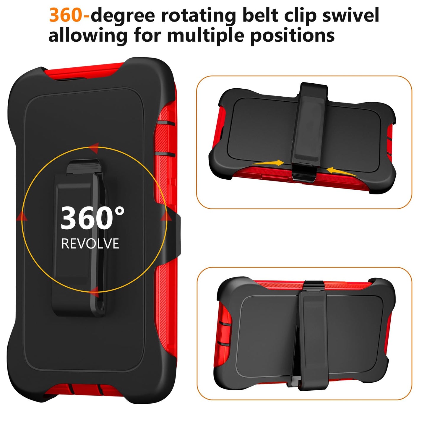for iPhone 11 Case with Belt Clip Holster Kickstand & 2 Screen Protector, Full Protection Heavy Duty Phone Case, Shockproof Drop-Proof Durable Cover 6.1" [Black+Clip] WN420
