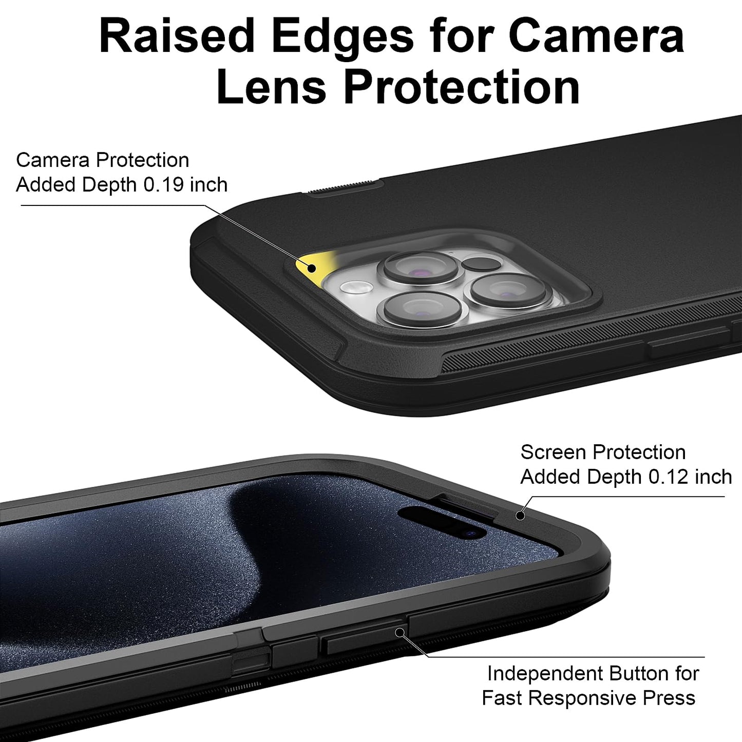 for iPhone 11 Case with Belt Clip Holster Kickstand & 2 Screen Protector, Full Protection Heavy Duty Phone Case, Shockproof Drop-Proof Durable Cover 6.1" [Black+Clip] WN420