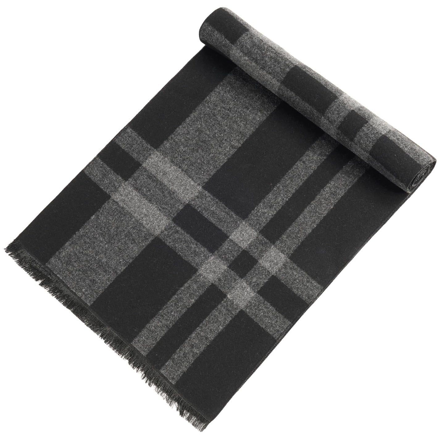 Mens Winter Scarf Cashmere Feel Warm Scarves Long Plaid Tassel Scarf for Men WN420