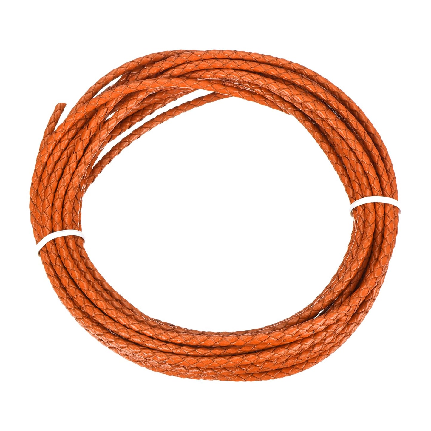 MECCANIXITY 1.1 Yards Bolo Tie Cord 6mm Diameter Round Braided Leather Strip 1 Meter Long for Bracelet Necklace Beading, Yellow WN420