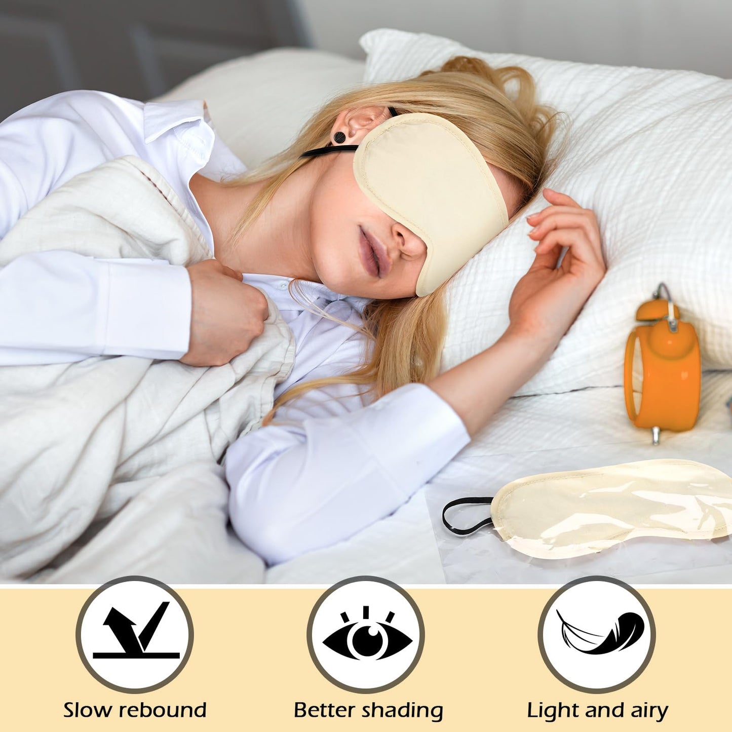 Tarpop 200 Pcs Eye Mask Sleeping Blindfold Eye Cover with Adjustable Strap for Games Party Team Building Travel Individually Wrapped Sleep Mask for Women Men (Blue)