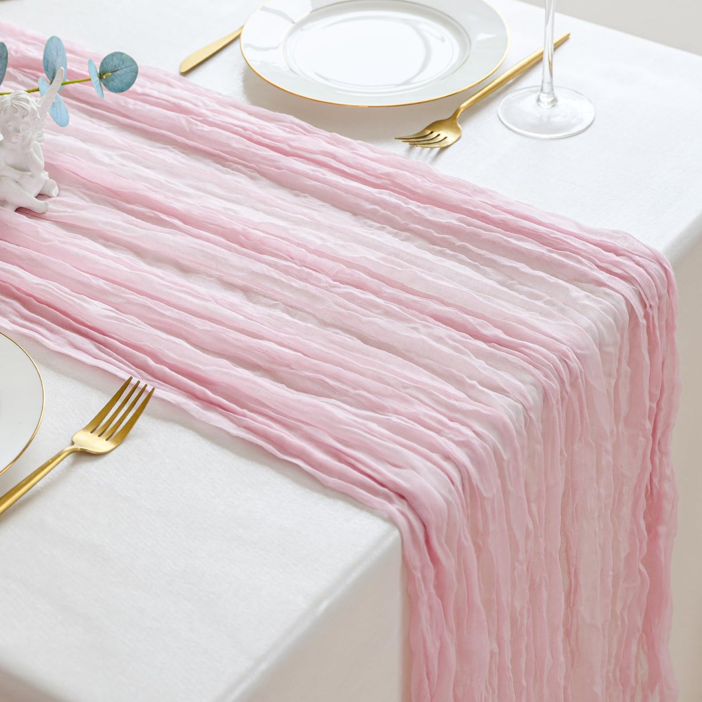 Dusty Blue Cheesecloth Table Runner Fall Autumn Decor 10ft Table Cloth for Wedding Party Baby Bridal Shower Birthday Halloween Thanksgiving Decoration BST326L