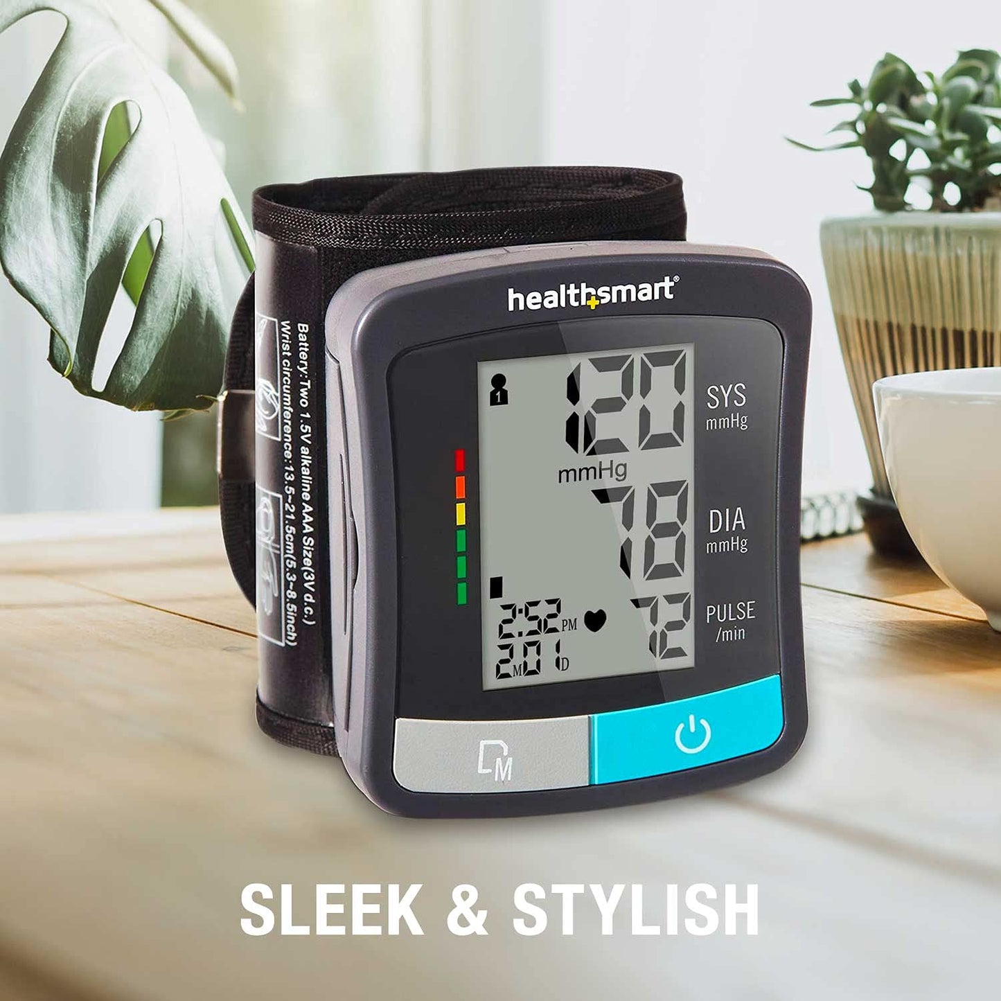 HealthSmart Digital Premium Blood Pressure Monitor with Automatic Upper Arm Cuff that Displays Blood Pressure, Pulse Rate and Irregular Heartbeat, Stores up to 120 Readings for 2 Users