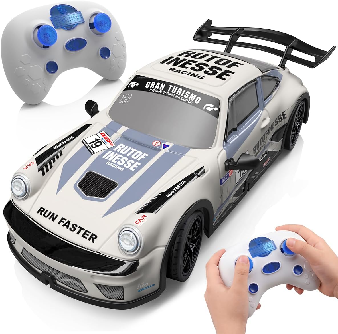 Remote Control Car - 2.4GHz RC Car Toys for Kids Lights Up High Speed Race Car Toys for Boys and Girls Gifts 3+ Years Old WN420