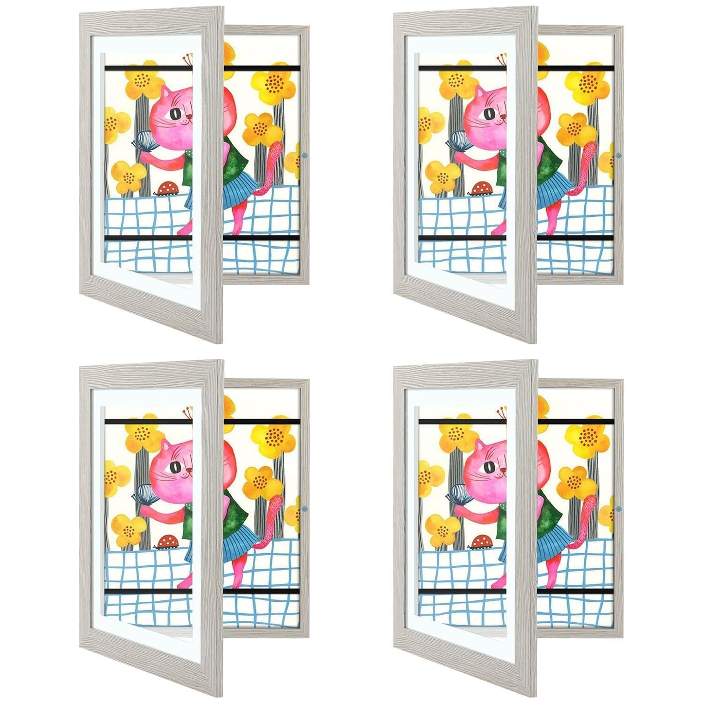 Golden State Art, 8.5x11 Kids Art Frames, Front-Opening Picture Frame Great for Kids Drawings, Artworks, Children Art Projects, Schoolwork, Home or Office (Walnut, Set of 2) BST220