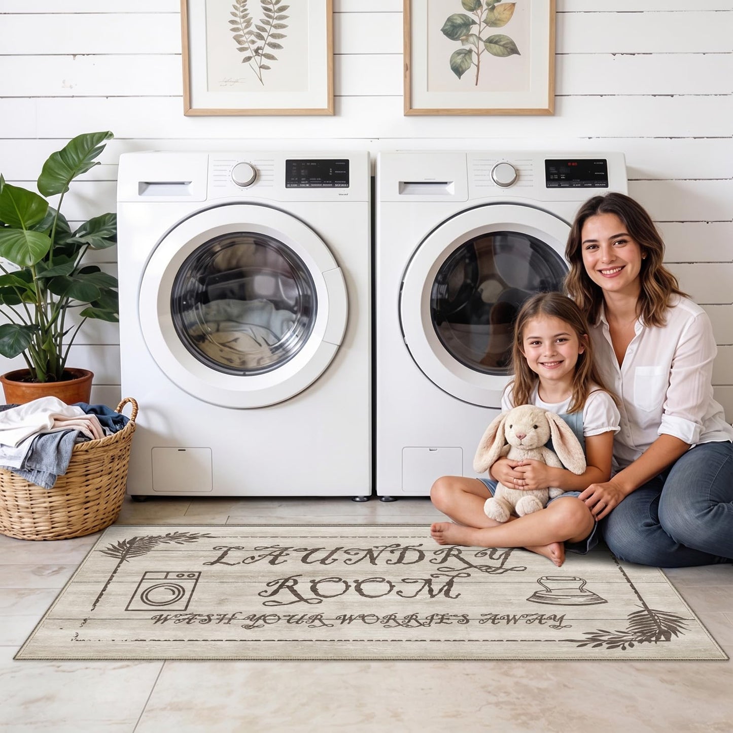 TOPRUUG 2x8 Kitchen Runner Rug: Non-Slip Kitchen Rugs Stain Resistant Kitchen Mats for Floor Low-Pile Carpet for Sink Soft Kitchen Runners Non Skid Washable 8 ft Mat Home Decor 2'x8' Beige BST202