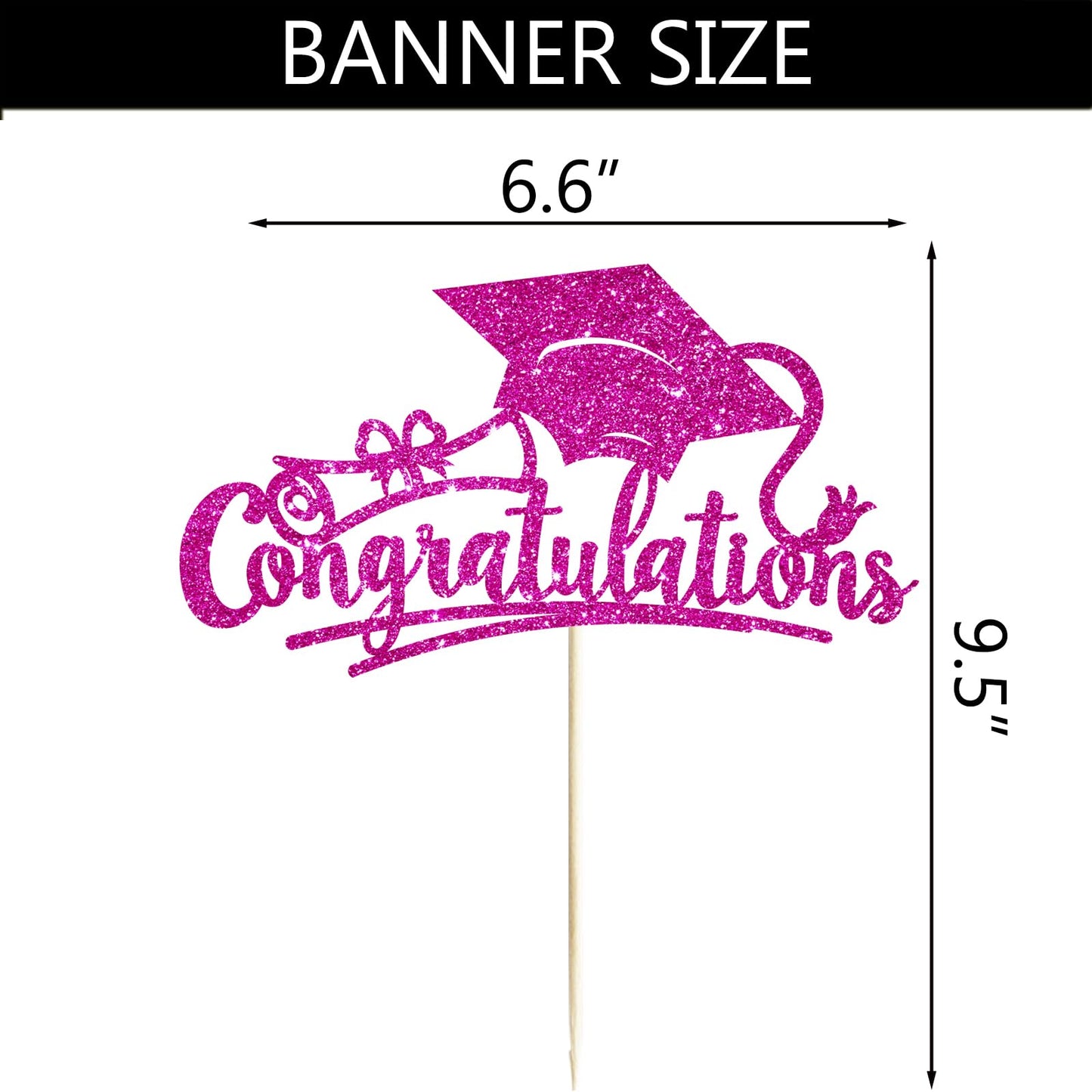 Congratulations 2026 Graduation Cake Topper Red Glittery Class of 2026 Cake Topper Congrats Grad Party Cake Decor for 2026 Senior High School College Grad Party Supplies Decorations BST220