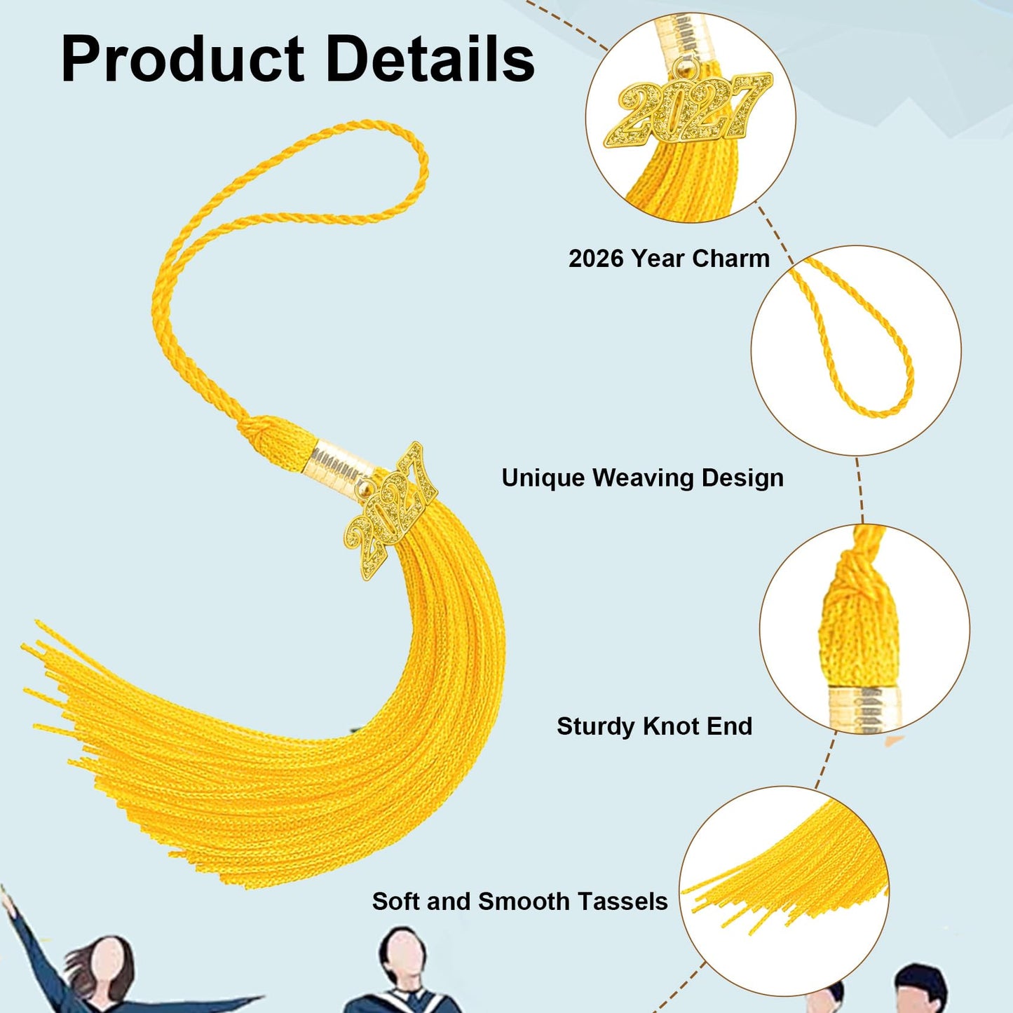2026 Tassel Graduation, Black and Gold Graduation Tassel, 2026 Graduations Cap Tassels, Gradutate Cap Tassels with 2026 Year Gold Charms for Grad Cap Hat Ceremonies Memorial Graduations Decorations BST220