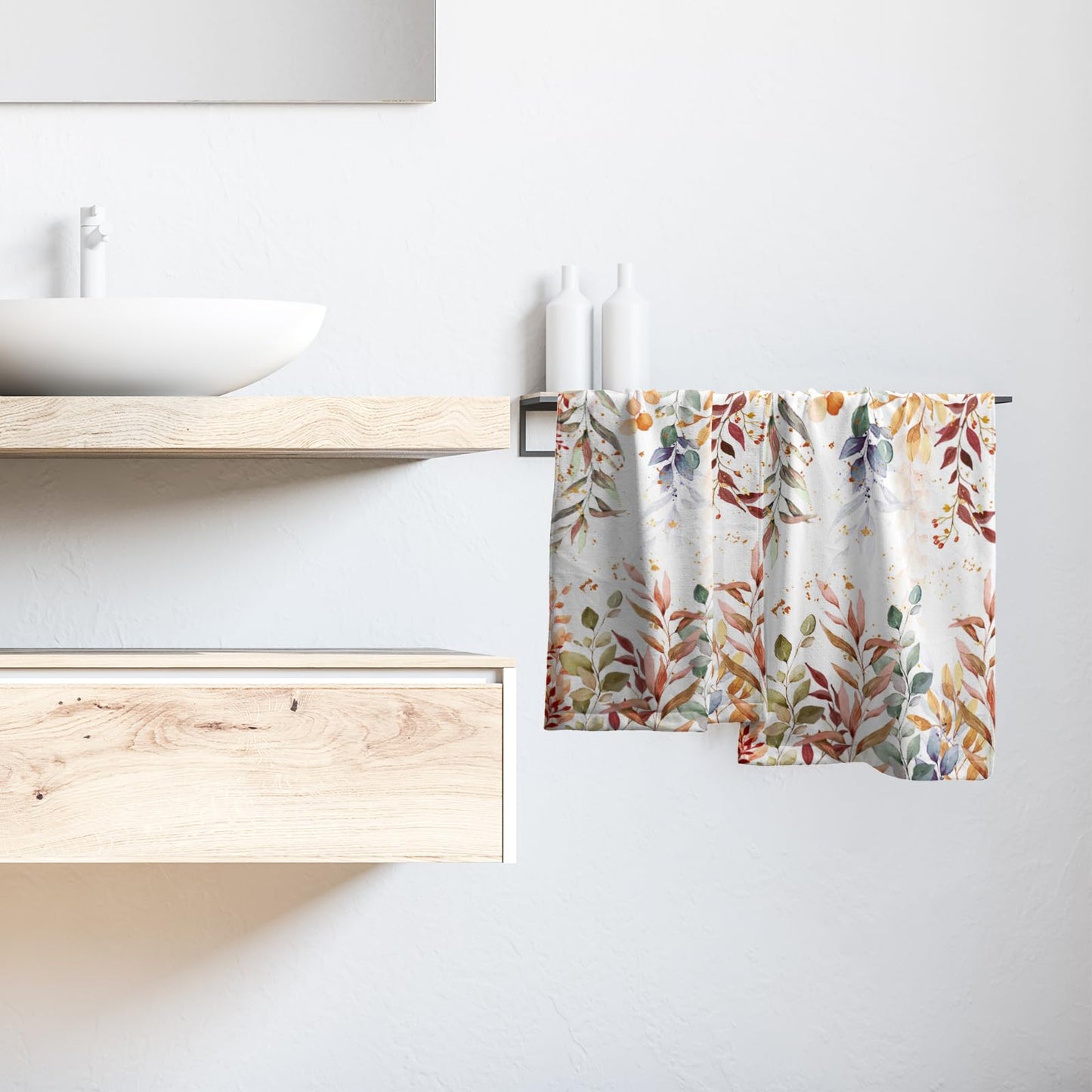 Imiss Coral Starfish Hand Towels for Bathroom，Nautical Coastal Seashell Guest Towels 14.4 x 28.3 Inch Set of 2 Soft Small Bath Towel Kitchen Dish Towels for Home Hotel Gym Spa BST220