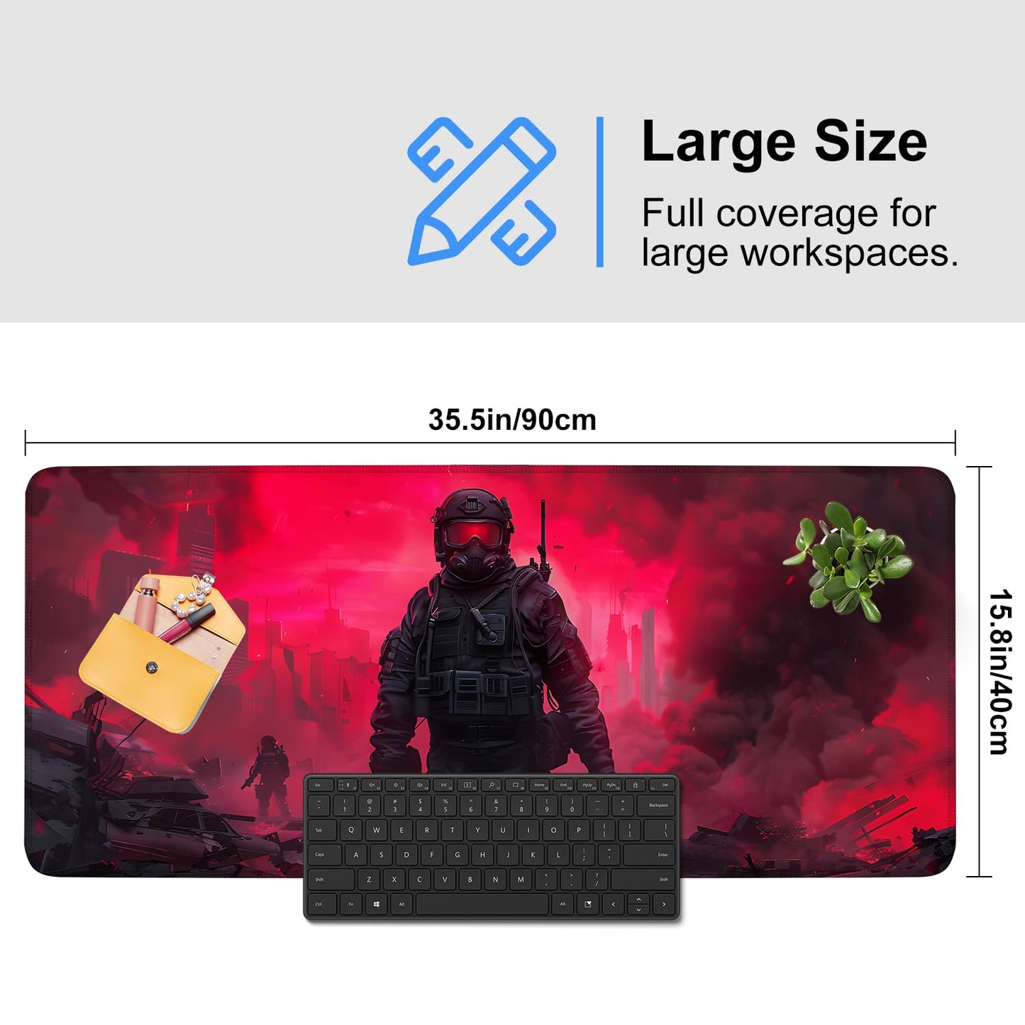Mouse Pad Gaming Mousepad 31.5 x 11.8in Large Mouse Pad for Keyboard and Mouse with Anti-Slip Rubber Base, Keyboard Pad XL Mouse Mat for Home and Office,Snowy Forest WN420