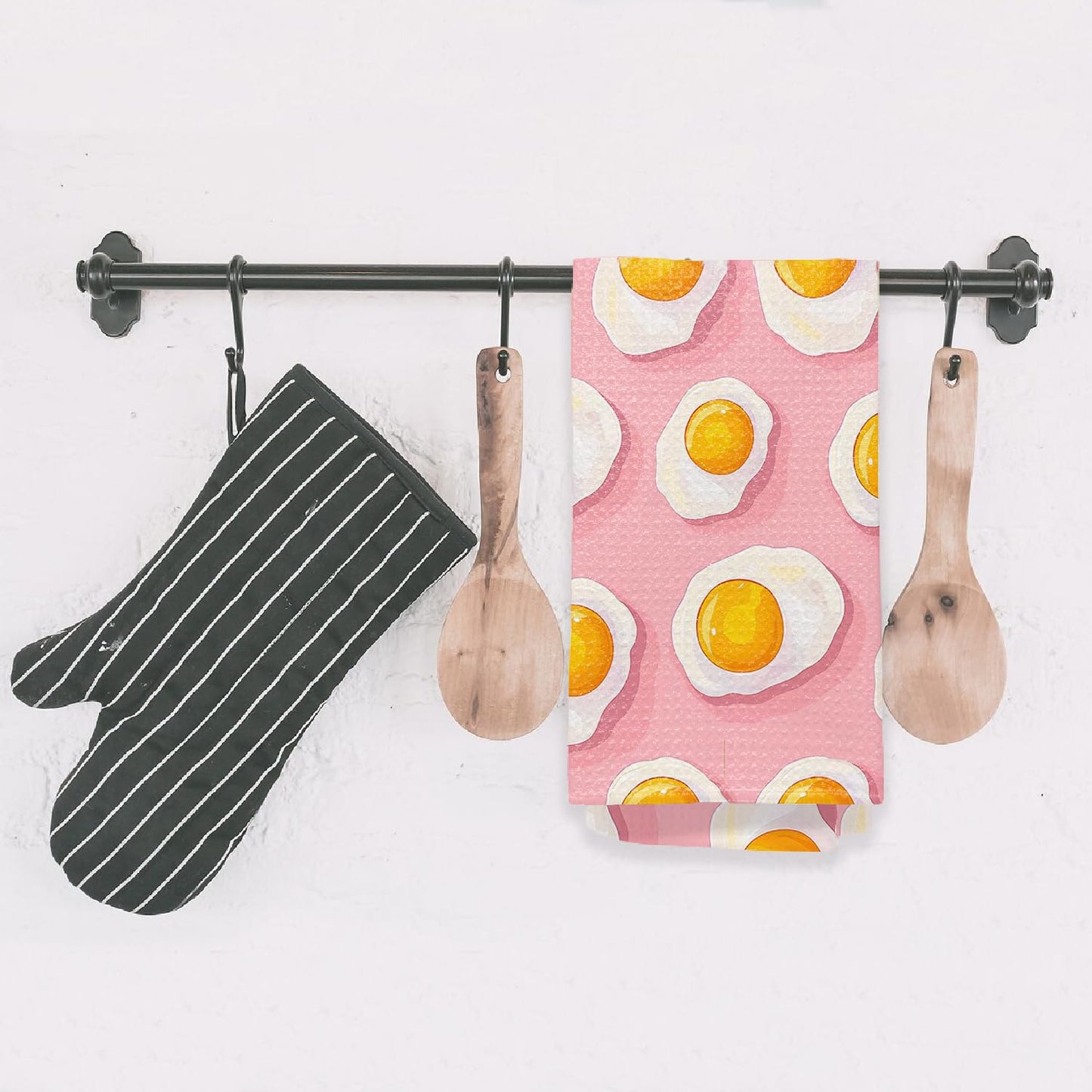 Bon Appetite Modern Kitchen Towels, Farmhouse French Dish Tea Towels for Kitchen, Gifts for Cooking Lovers Decorative Hand Towels, 16x24 Inch WN420