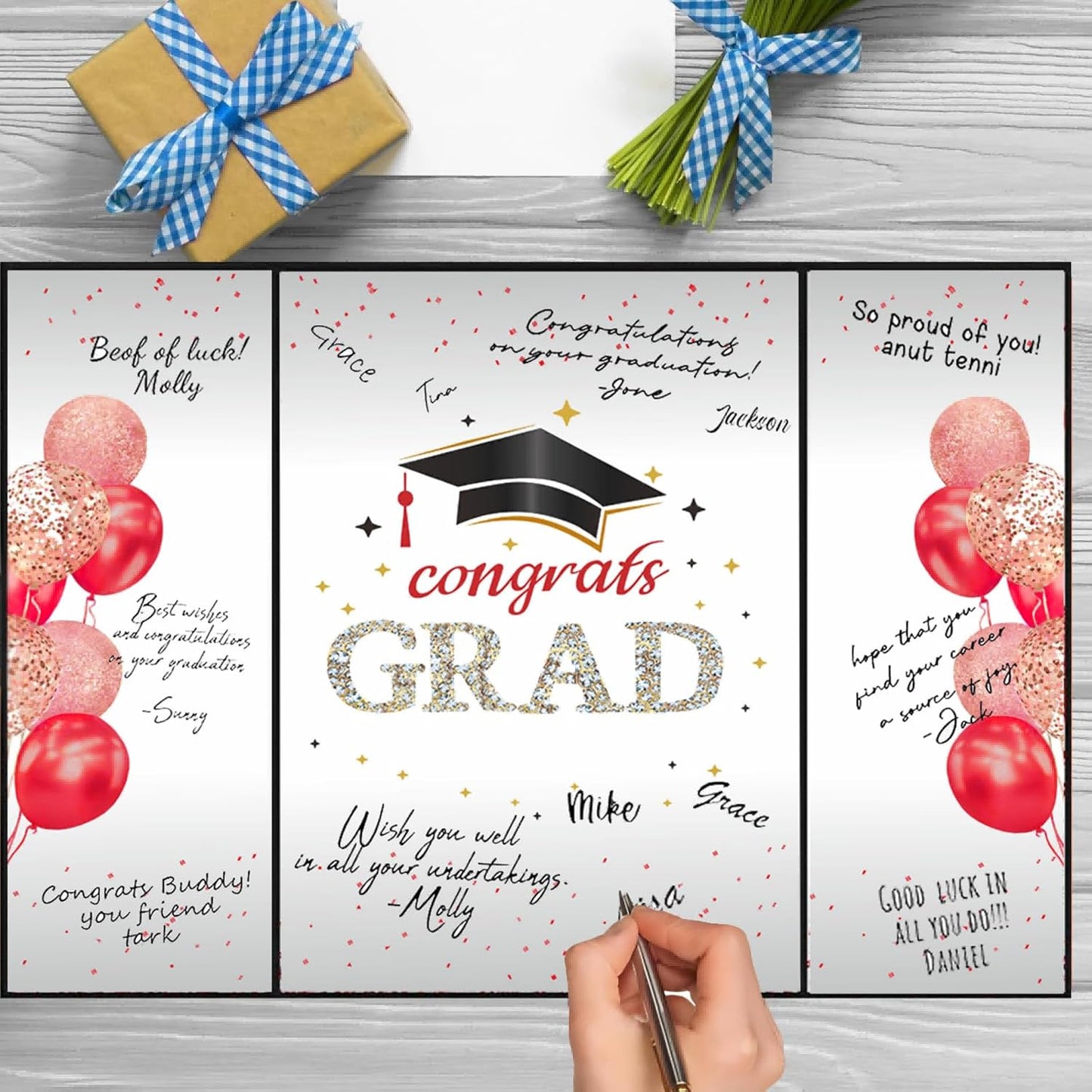 SIHPTO Graduation Guest Book 2026 College Graduation Party Decorations,Red Graduation Signature Book,Class of 2026 Congrats Grad Guest Book Alternative, Graduation Gifts for Her Him BST326L