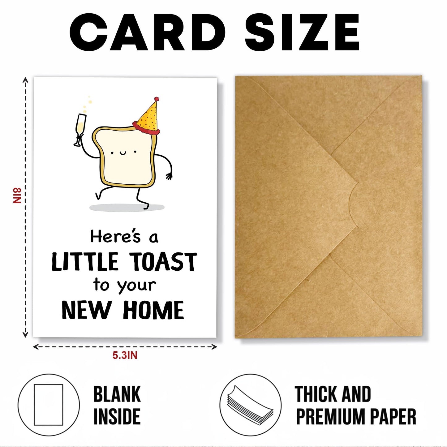 Congrats on Your New Home Housewarming Greeting with Gold Lettering and Key Design, Funny Congratulations Gift for New Homeowners, First-Time Buyers, Friends, Neighbors, Real Estate Clients Single 5.3''x8'' with Envelope BST326L
