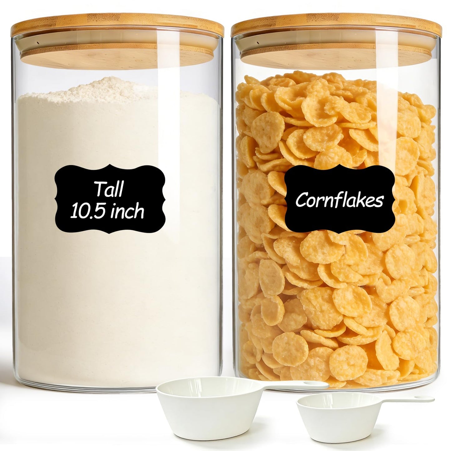 ComSaf Glass Storage Containers With Lids 0.5 Qt, 6 Pack Small Glass Jars | Small Glass Containers, Spice Jar 15oz, Candy, Family Snack Storage, Coffee Bar Organization, Size For Subpackage, BPA Free BST220