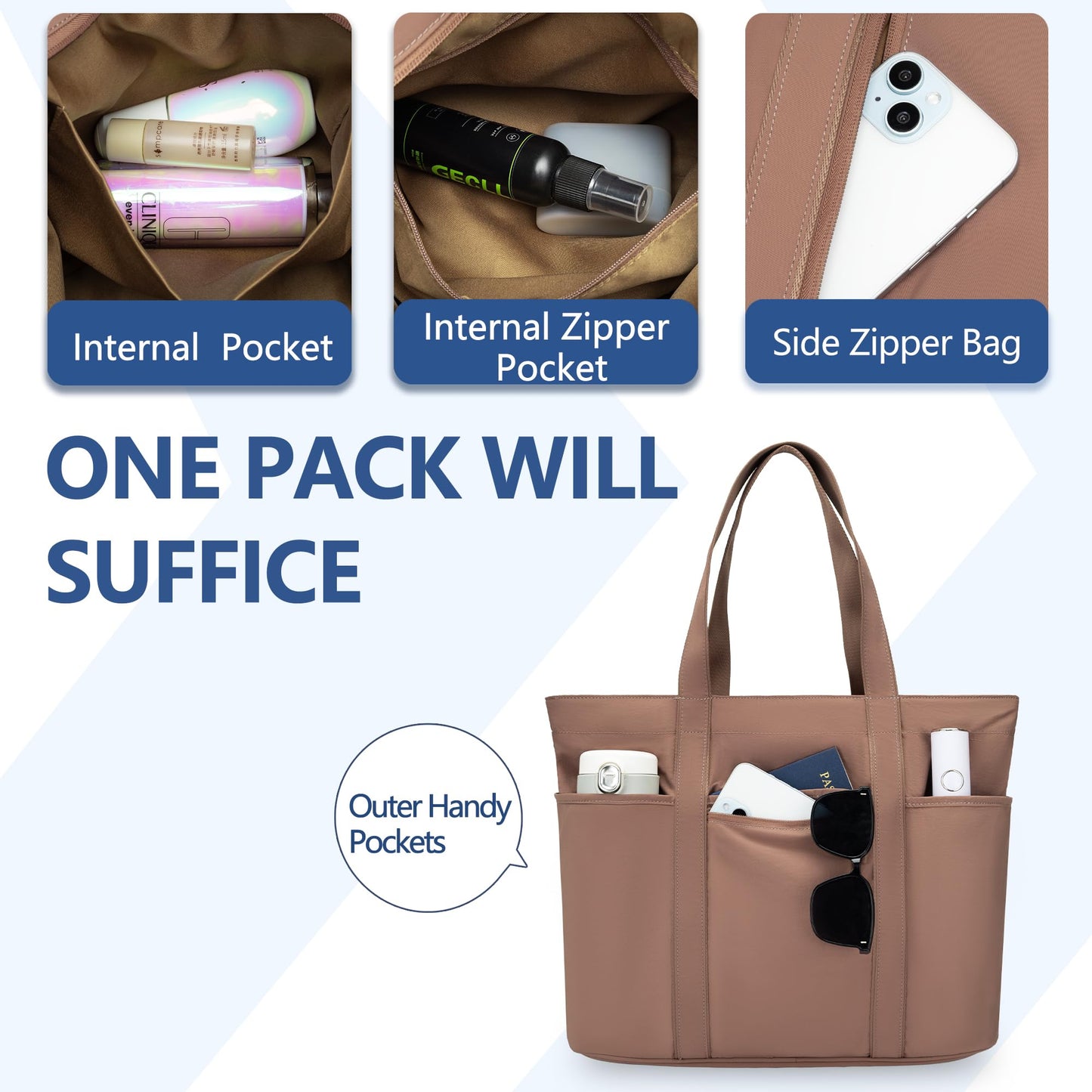 Tote Bag for Women,Large Handbag with Laptop Compartment, Shoulder Bag for Travel, Tote Bags for Work and Everyday WN420