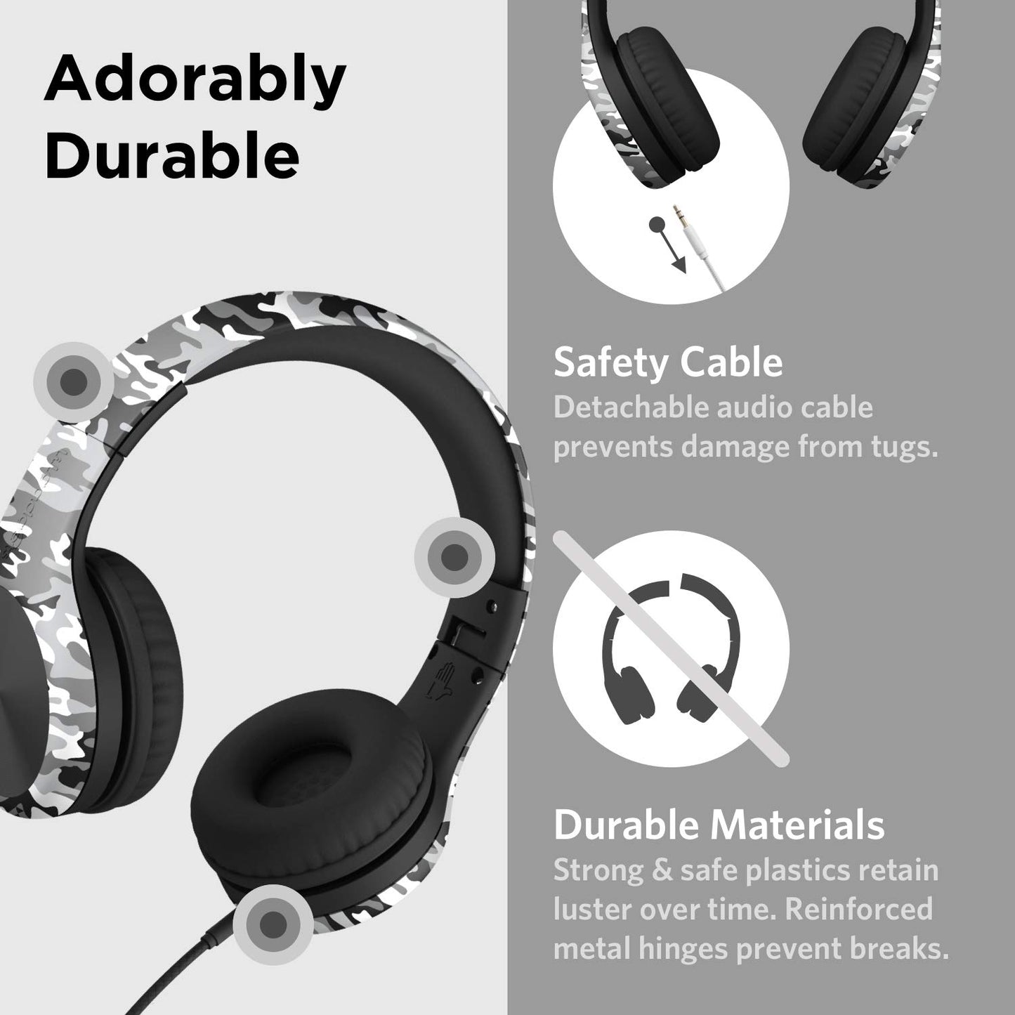 LilGadgets Connect+ Pro Wired Kids Headphones for School with Microphone, Volume Limiting Over-Ear Headset with Cord, SharePort Technology & SoftTouch Padding, Blue