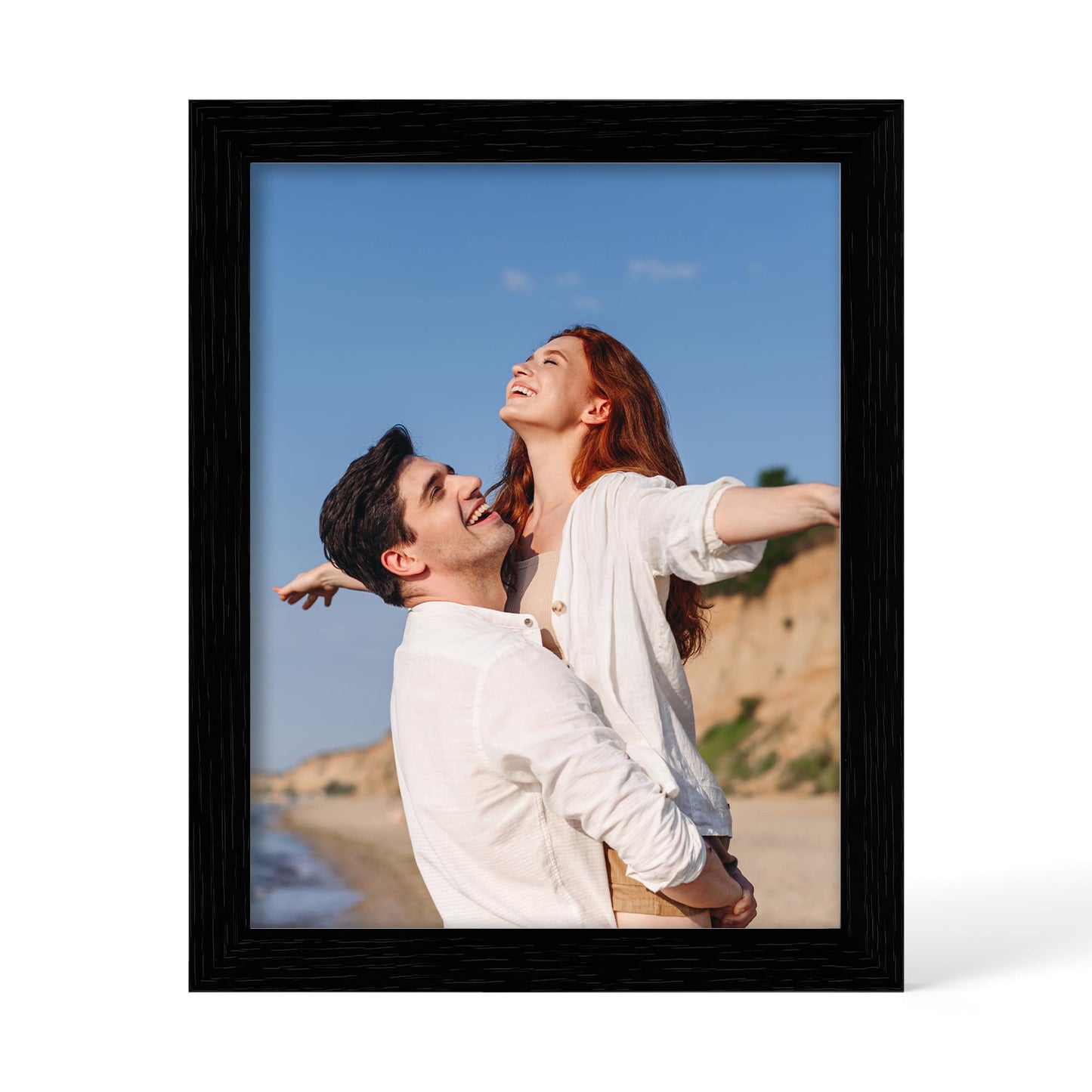 YESKAY 12x16 Picture Frame - 12 x 16 Photo Frame Made of Solid Oak Wood and Real Glass,Display Picture 4 Opening 5x7 with Mat or 12x16 Without Mat for Wall Mounting(Color Walnut) BST326H