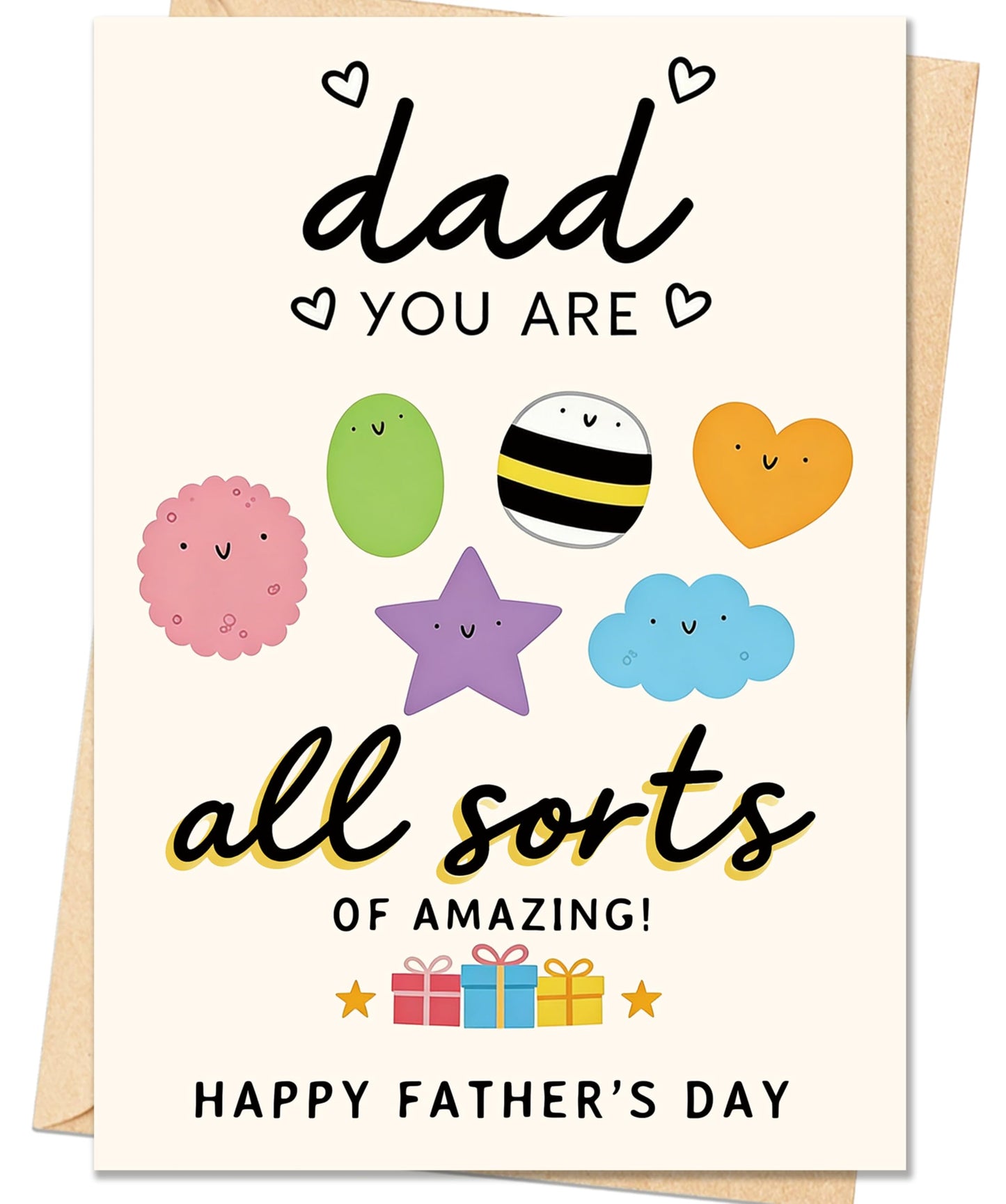 Fathers Day Card,Fathers Day Cards Gifts Decorations for Dad from Daughter Son,Happy Father's Day Cards Gifts Ideas with Envelope,Funny Sweet Dad Card BST220