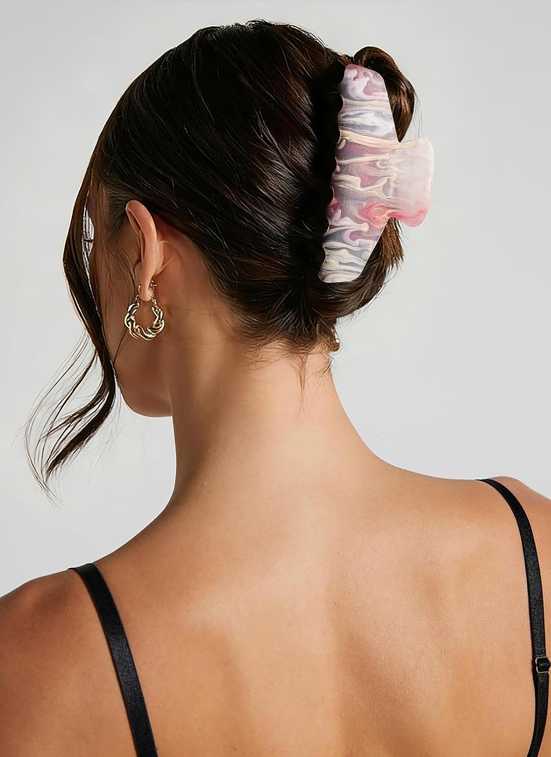 2 Pack Large Acrylic Hair Claw Clips for Women - 4.3 Inch Strong Hold Nonslip Hair Clips Big Claw Barrettes for Thick Thin Hair, Cute Durable Jaw Clips for Women Girls WN420