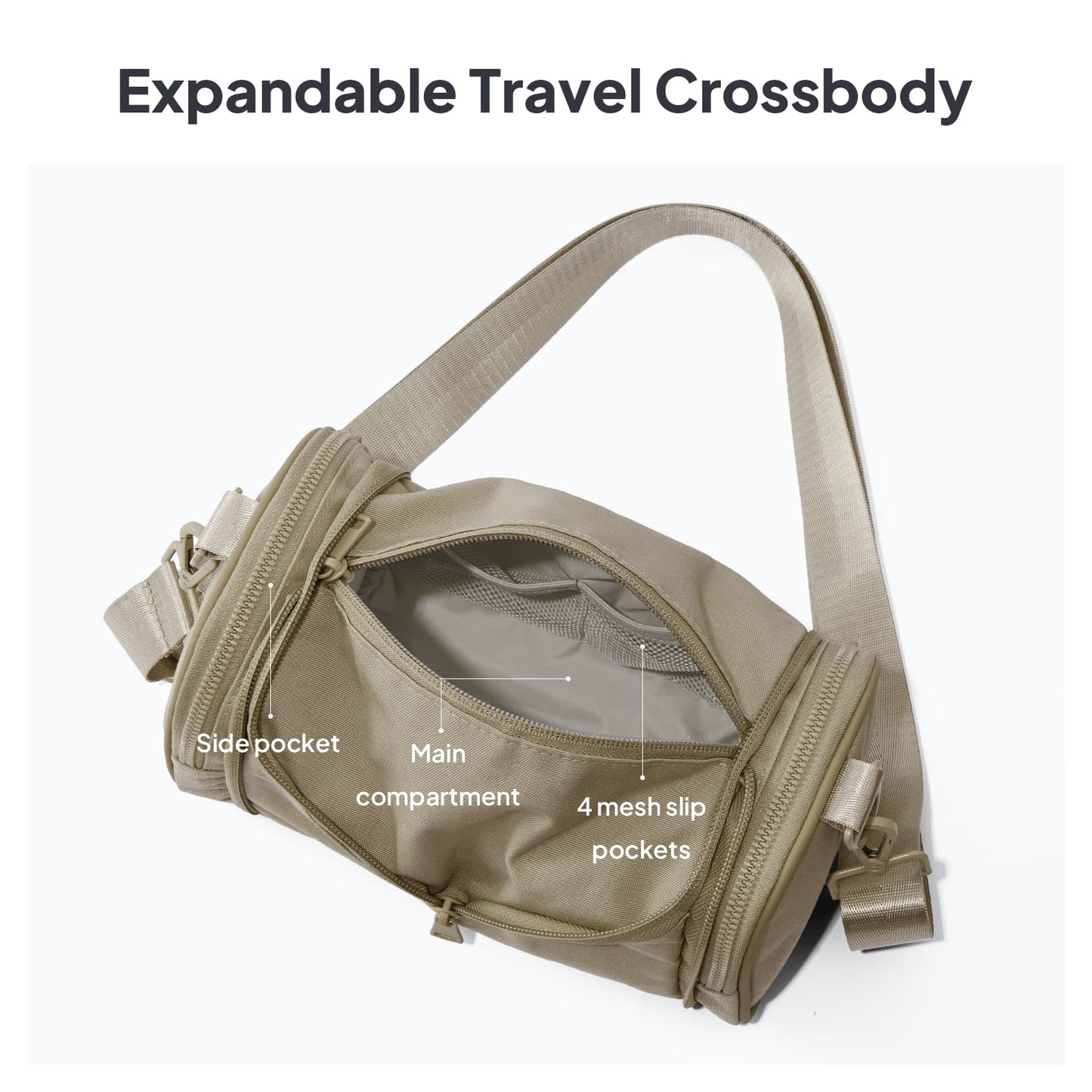 TOPEAST Sling Bag for Women, Anti-Theft Crossbody Bag with RFID Blocking & Small Water Bottle Holder for Travel BST202