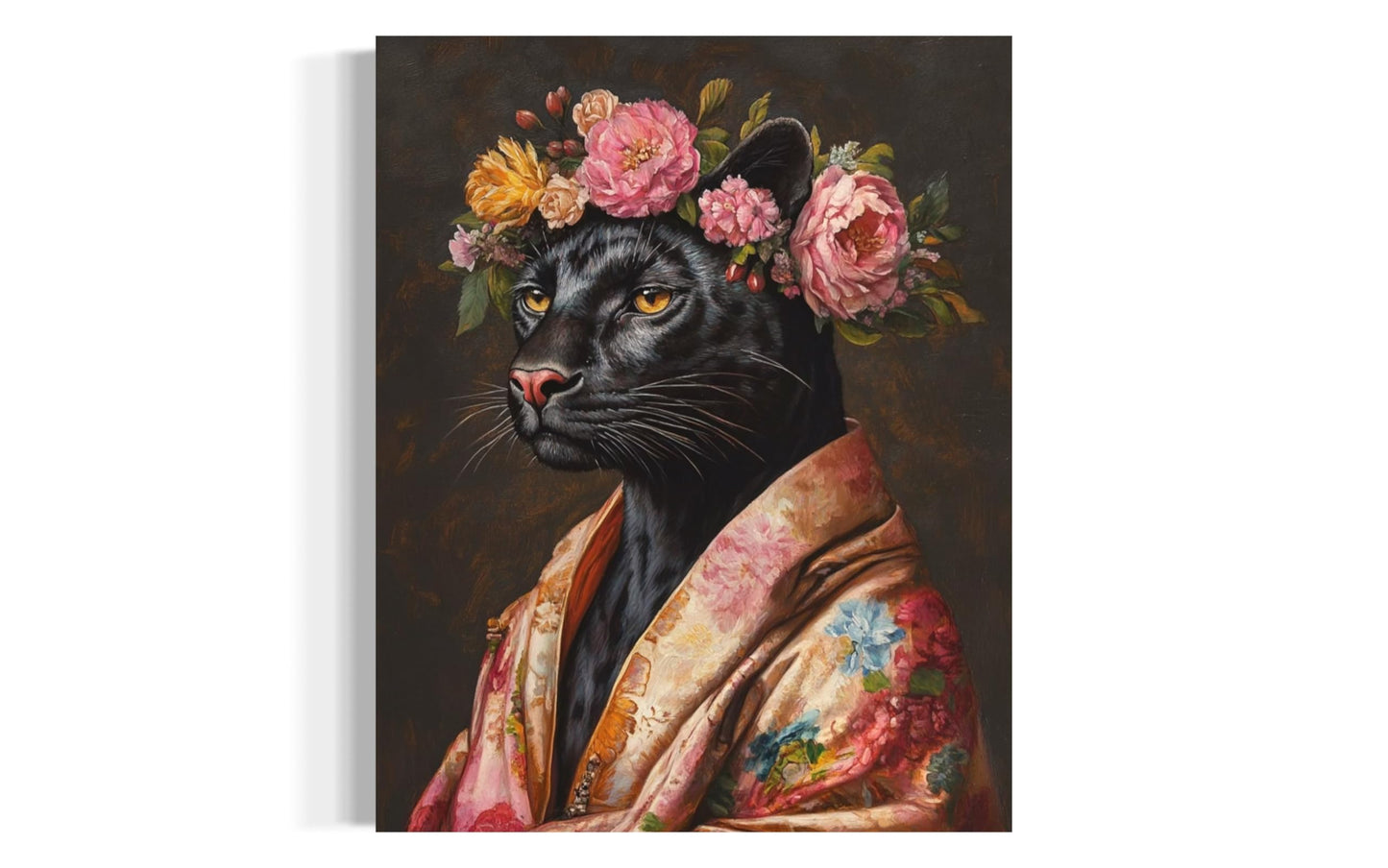 Moose Flower Head Unframed Wall Art Print Poster, Kimono Bathroom Dressing Room Decor Posters Prints for Restroom Home Picture Painting Artwork Gallery 7 (Moose, 16 x 20 inches, Unframed) BST220