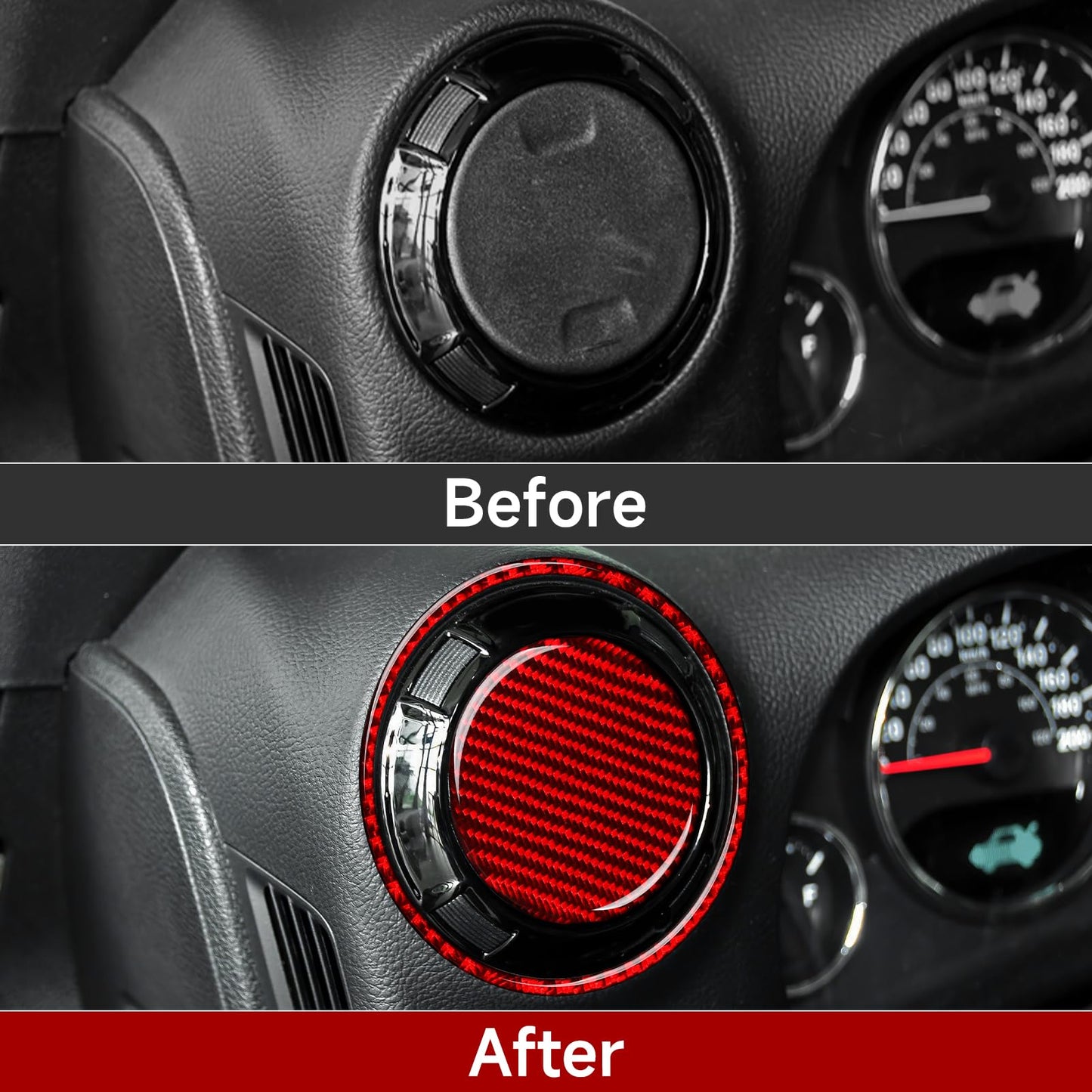 Car Gear Shift Lower Panel Sticker Carbon Fiber Decal Interior Trim Cover for Jeep Wrangler 2011 2012 2013 2014 2015 2016 2017 Accessories (Red) BST220