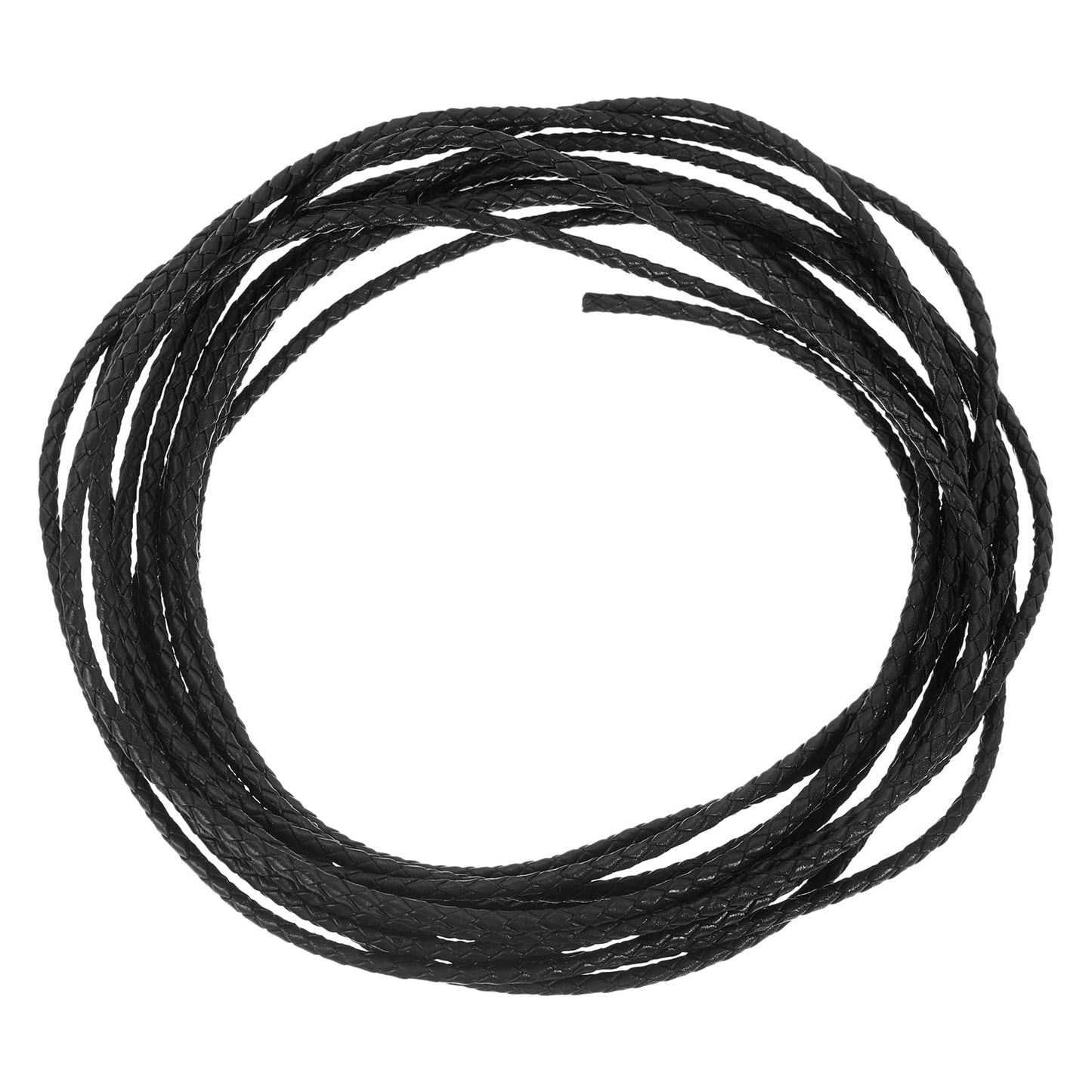 uxcell Leather Cord, 2.2 Yards 4mm Dia Braided String Strip for Purse Handbag Shoelace DIY Crafts Bracelet Making, Yellow BST326L