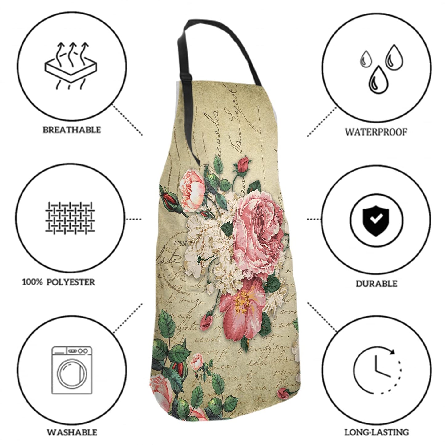 Giwawa Unisex Adult Apron Waterproof Stain Resistant Kitchen Cooking Apron with 2 Pockets for BBQ Grill Painting BST326H