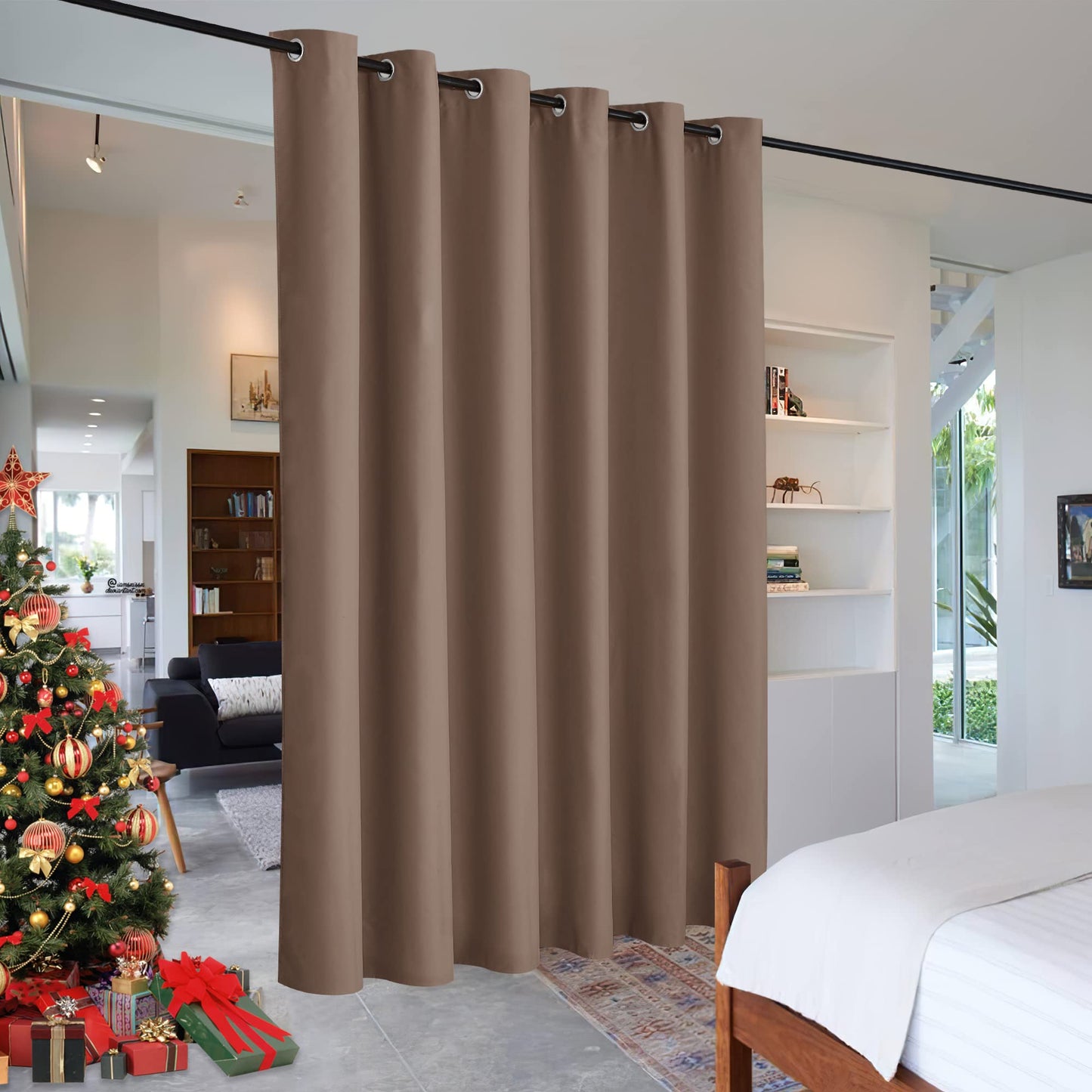 RYB HOME Room Divider Curtains Thermal Insulated Noise Reduce Privacy Window Curtains for Kids Bedroom Nursery Laundry Room Partitions, Wide 150 inches x Long 96 inches, Teal, 1 Panel BST220