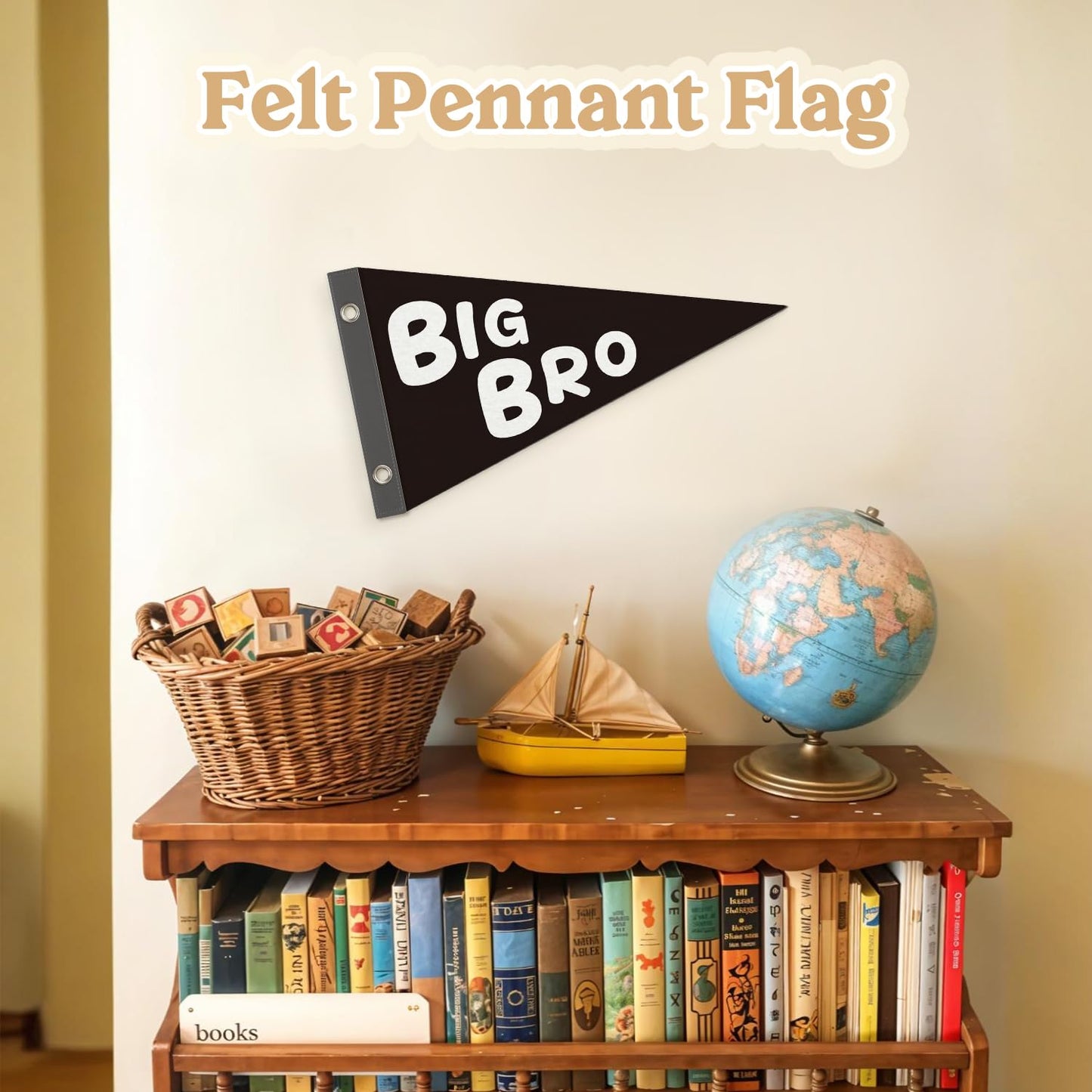 Boy Nursery Decor Pennant Banner Flags Decor, Playroom Essentials, Dude Felt Banner Wall Art Decor for Toddler Kids Room Nursery,Boy Playroom Decor 7.4x14 Inch BST326H
