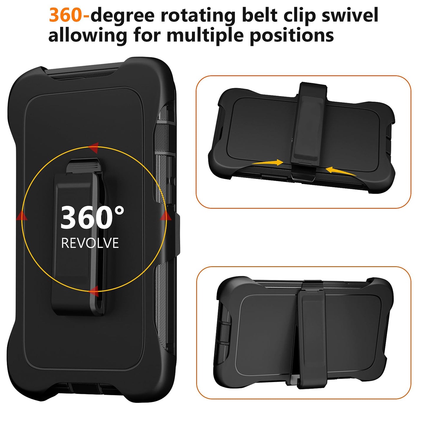 for iPhone 11 Case with Belt Clip Holster Kickstand & 2 Screen Protector, Full Protection Heavy Duty Phone Case, Shockproof Drop-Proof Durable Cover 6.1" [Black+Clip] WN420