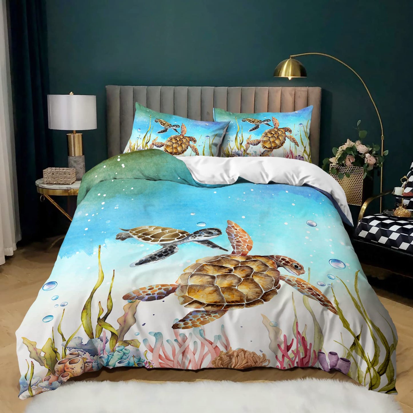 CVHOUSE Deer Hunting Duvet Cover Full Size,American Flag Bedding Set,Deer Theme Comforter for Boys Kids Teens,1 2 Pillowcases 3 Piece Full 79'x89' BST220